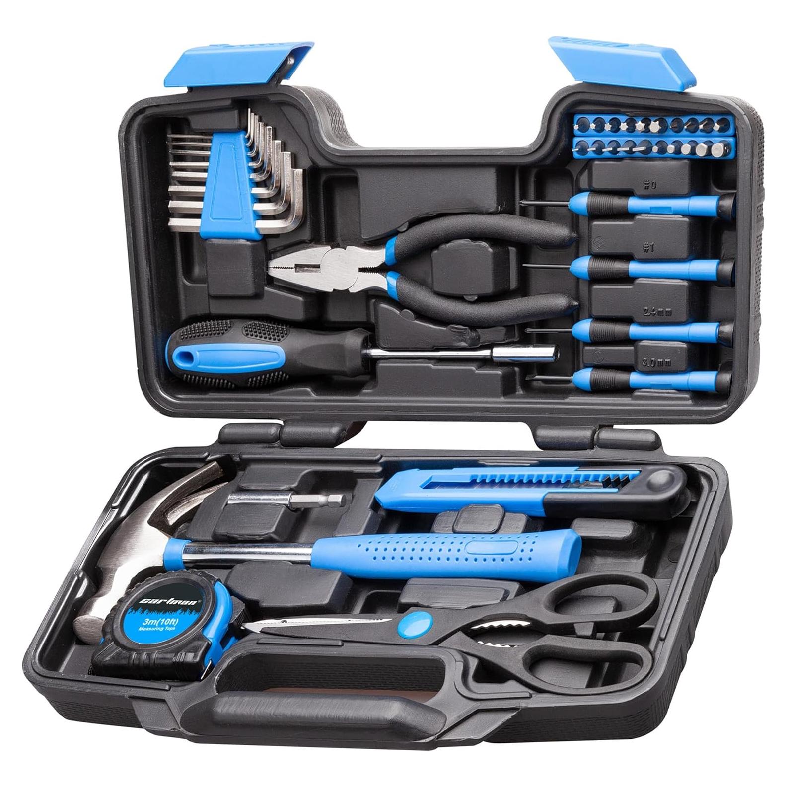 Kit de Herramientas Manuales CARTMAN 39 Piezas con Caja Azul