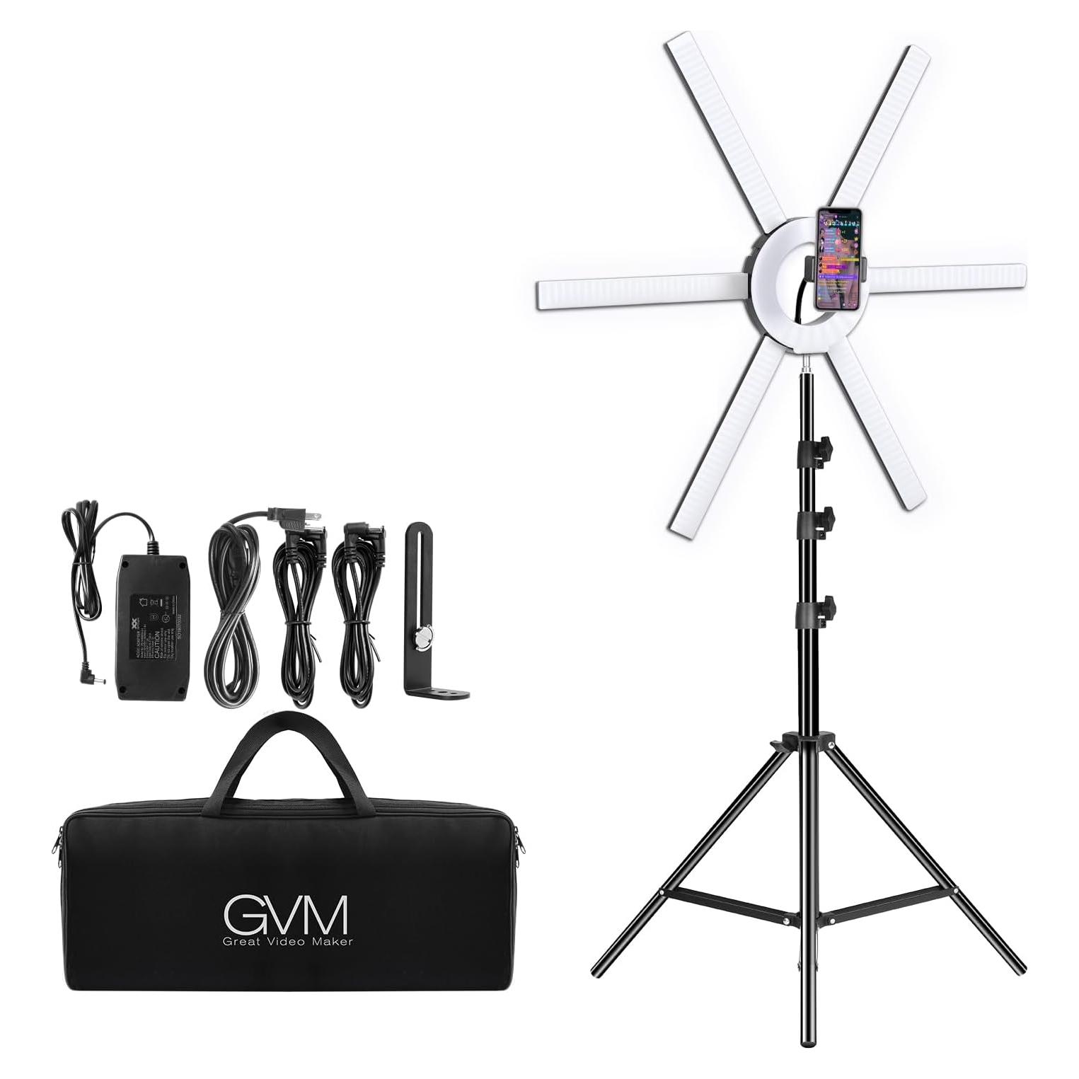 Kit de Luz de Anillo LED GVM 600S 90W Regulable 3200K-5600K