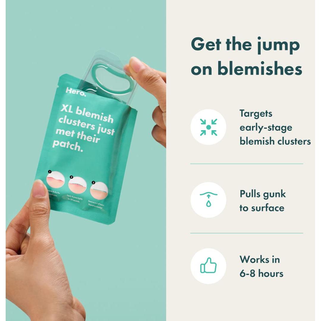 Mighty Patch XL Hero Cosmetics - Parche Hidrocoloide 6 Unidades