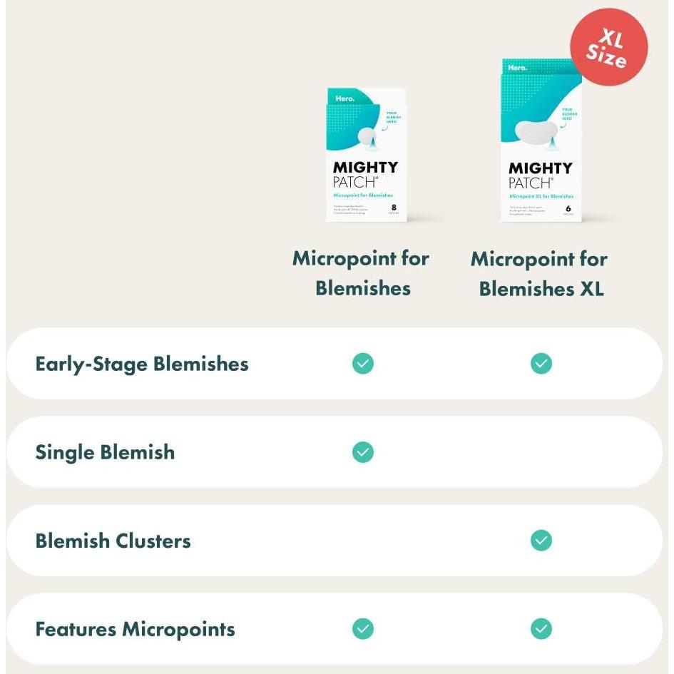 Mighty Patch XL Hero Cosmetics - Parche Hidrocoloide 6 Unidades