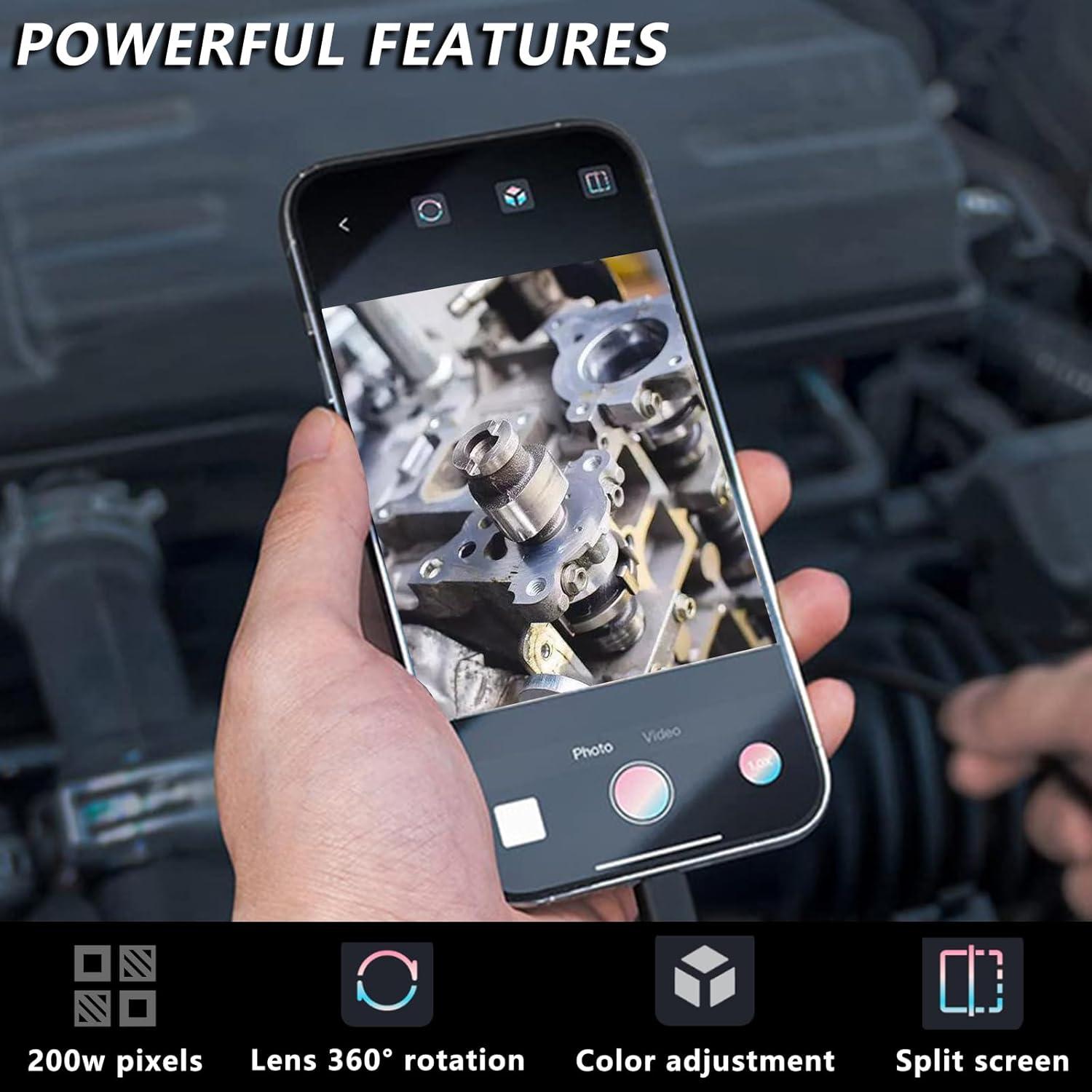 Cámara Endoscópica JSE 5M HD Impermeable 1920P con Luz LED