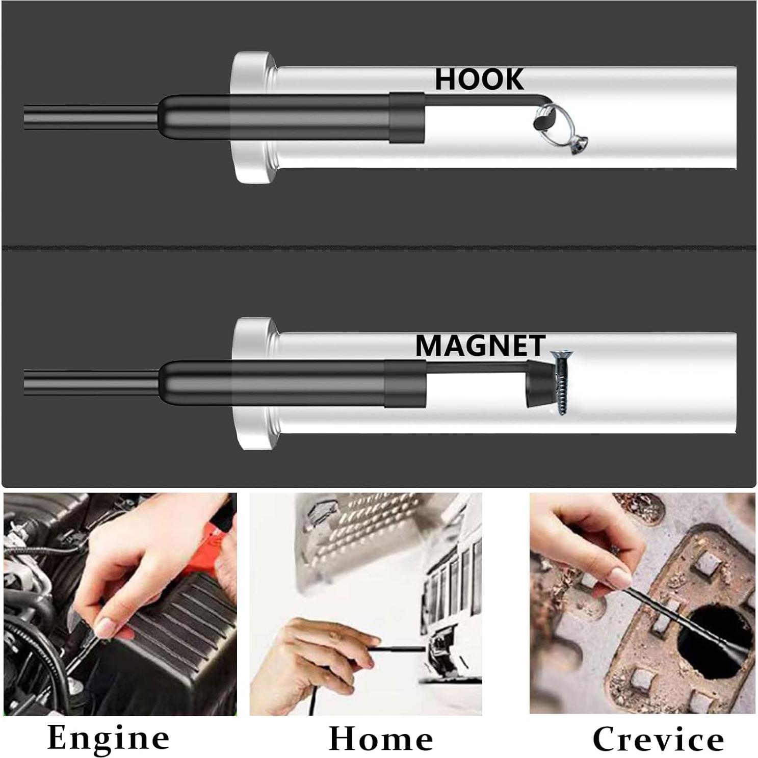 Cámara Endoscópica JSE 5M HD Impermeable 1920P con Luz LED