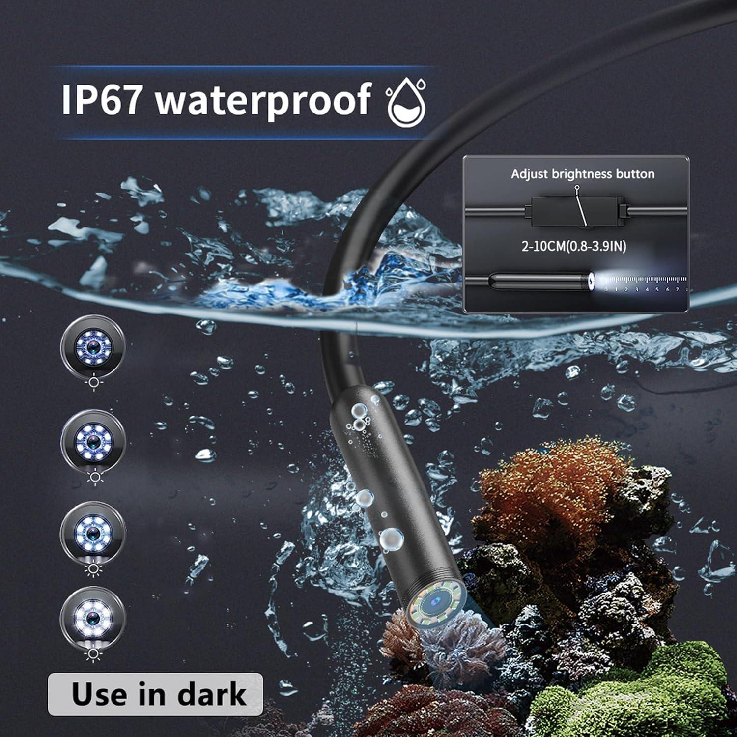 Cámara Endoscópica JSE 5M HD Impermeable 1920P con Luz LED