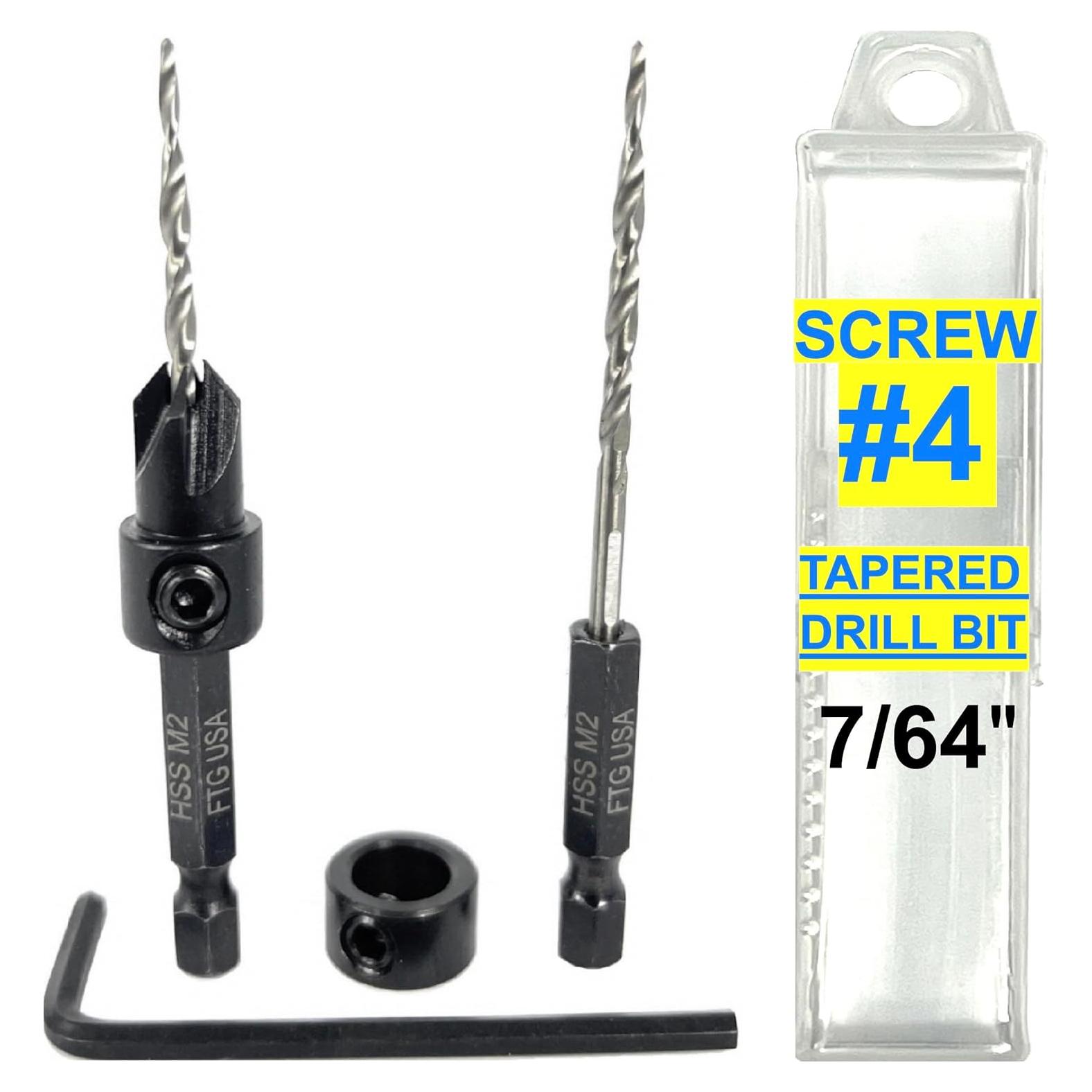 Conjunto de Brocas Avellanadoras FTG USA #4 Ajustable para Madera