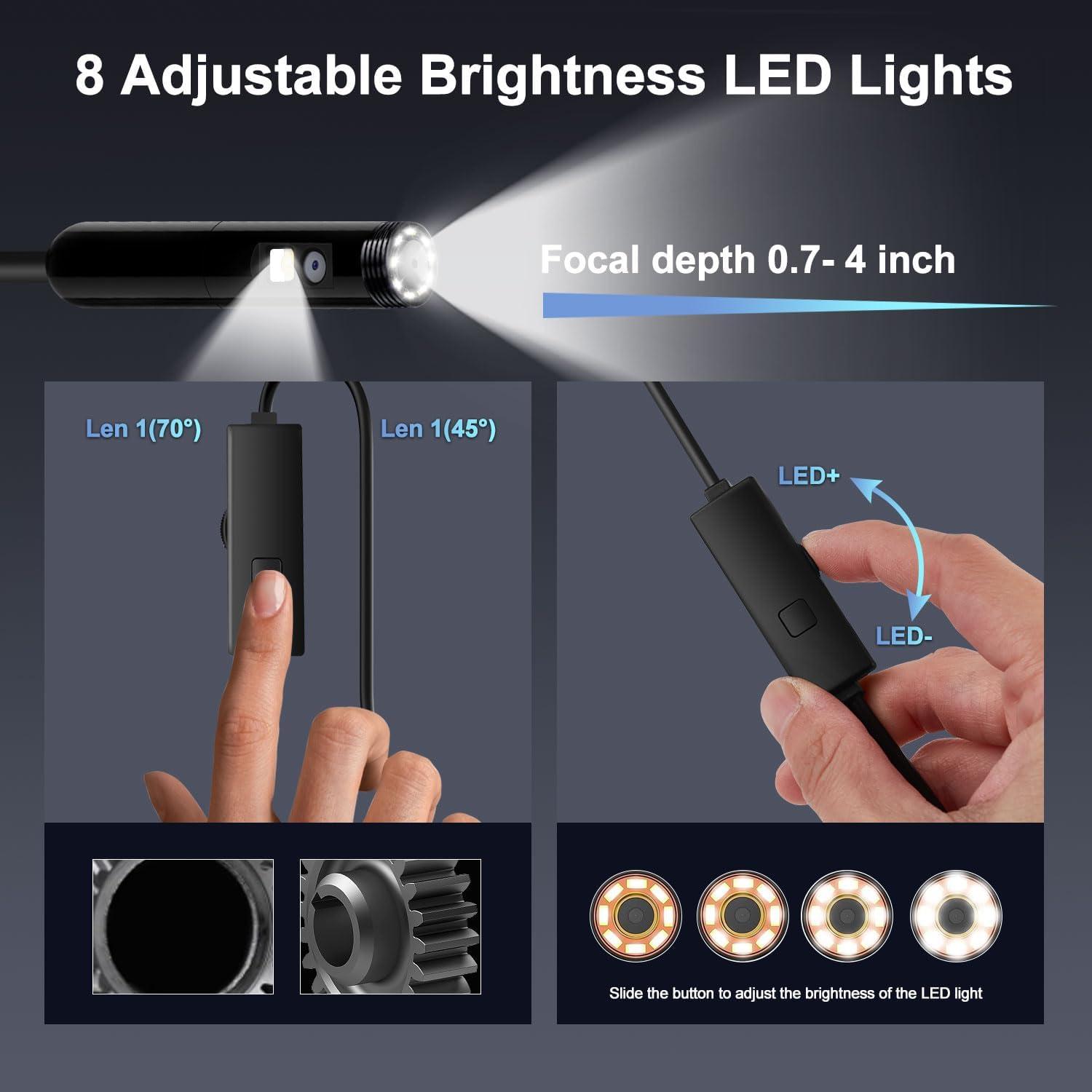 Cámara Endoscópica Doble Lente Pipirich 1920P HD 5.03m IP67