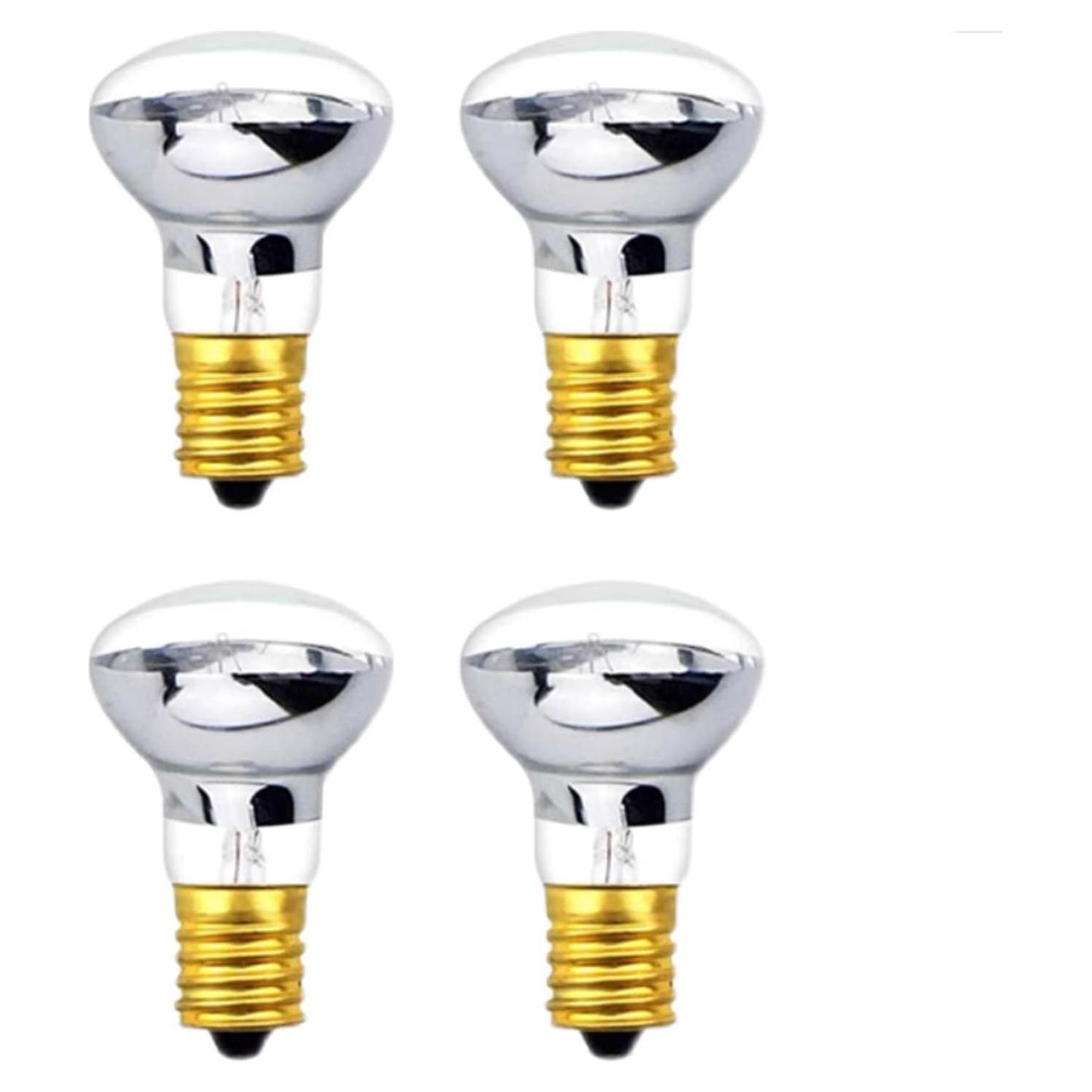 4 Bombillas Reflector R39 40W E17 para Lámparas de Lava