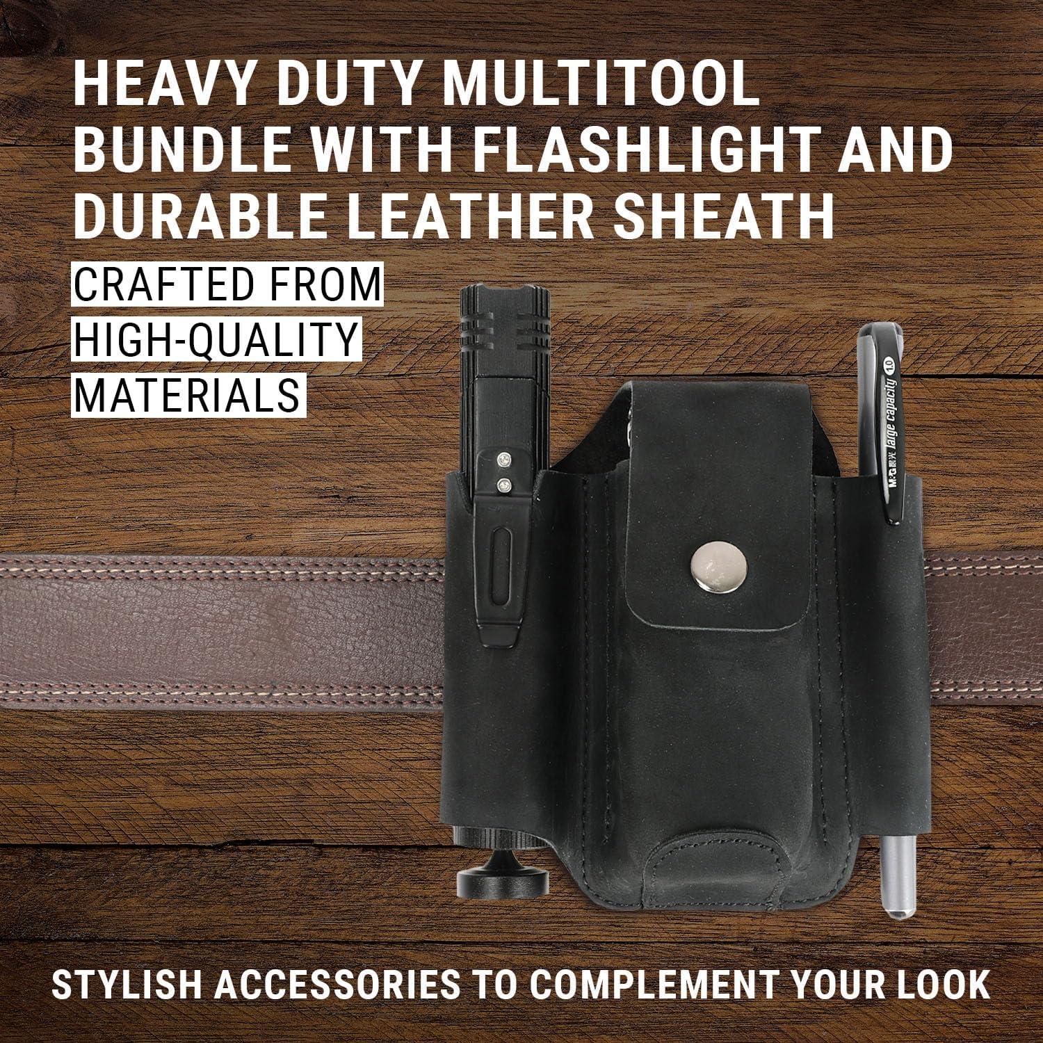 Multiherramienta EPG 18 en 1 con Funda de Cuero y Linterna