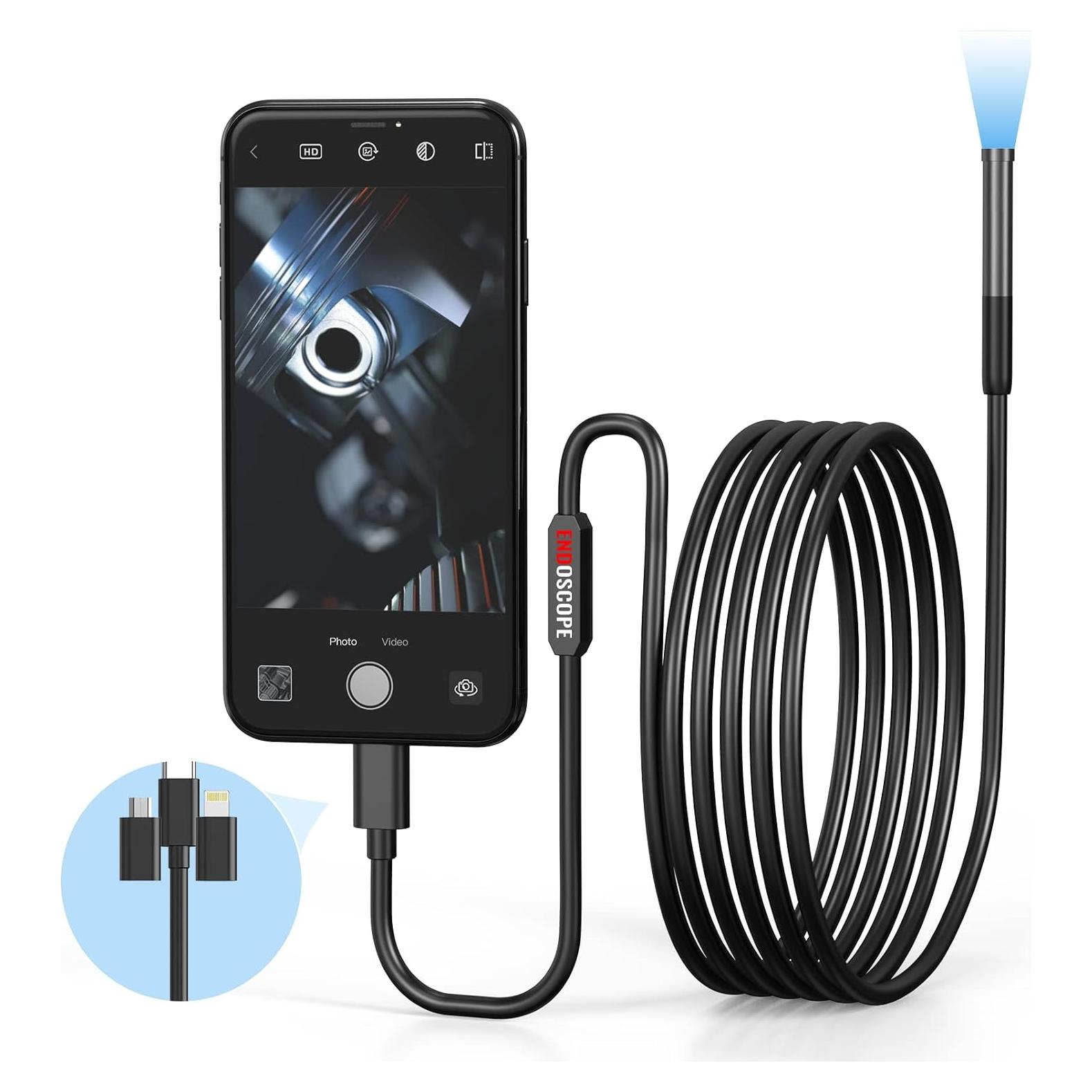 Cámara Endoscópica SIBOST 3m IP67 con Luz LED para Inspección