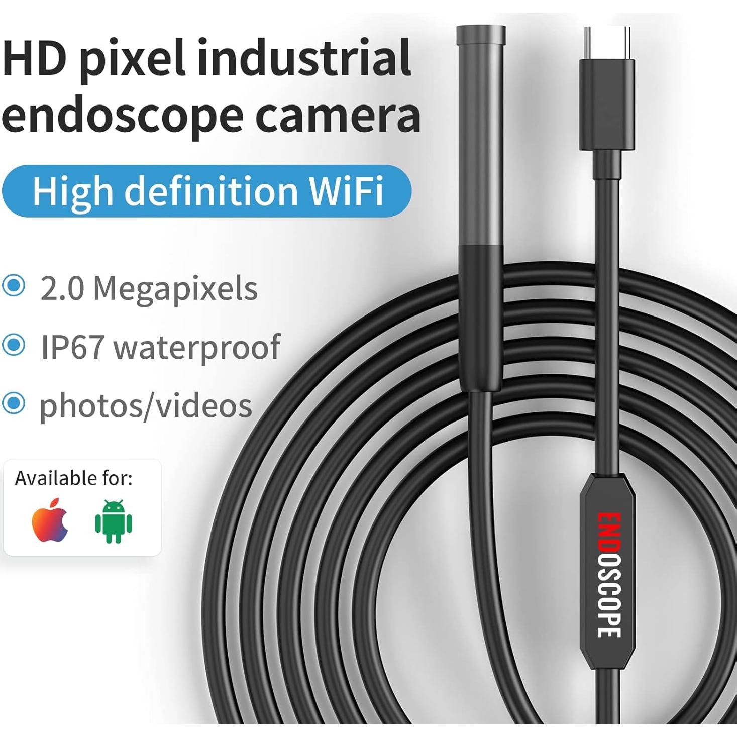 Cámara Endoscópica SIBOST 3m IP67 con Luz LED para Inspección