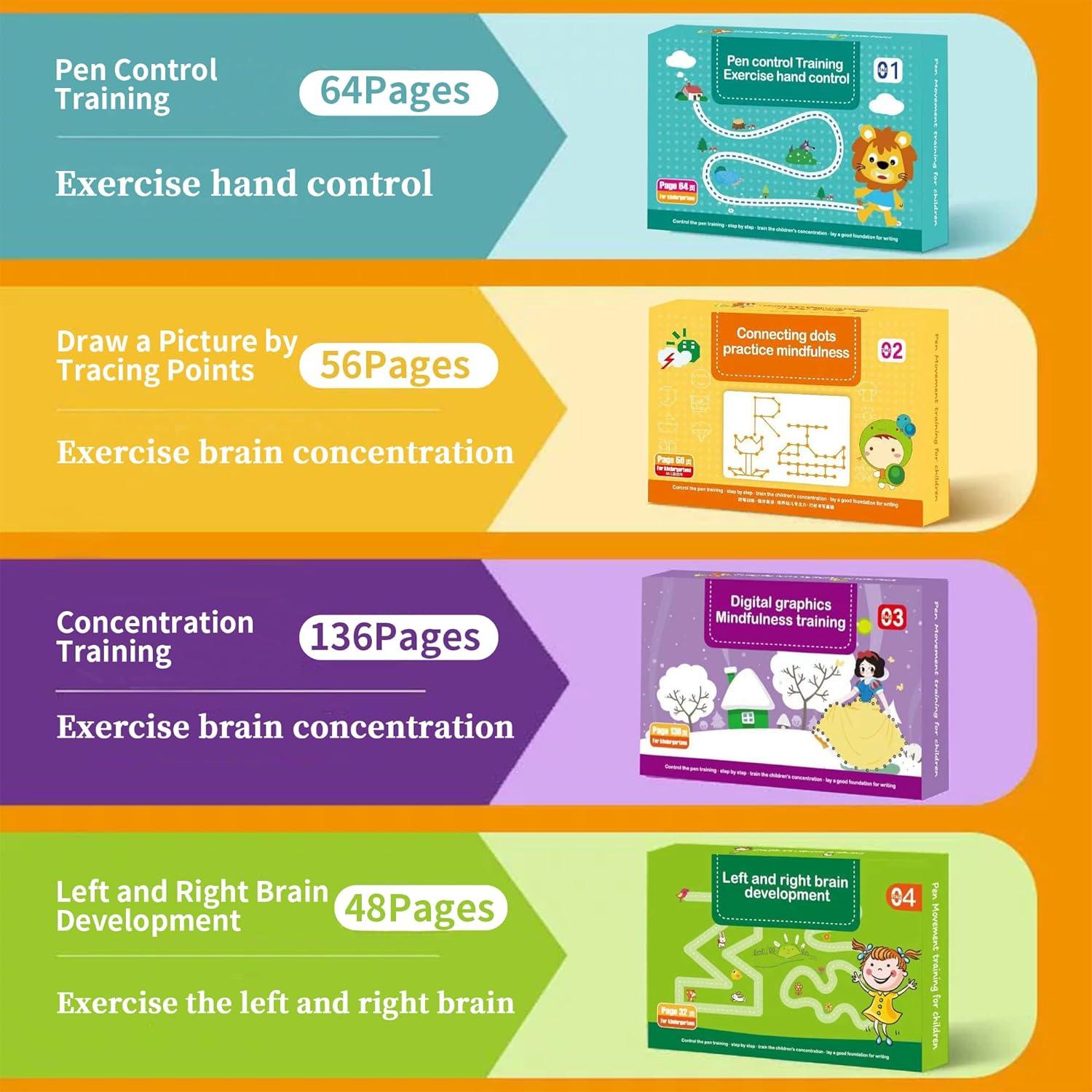 Cuaderno Scribble Smart 4PCS para Niños 3-5 Años