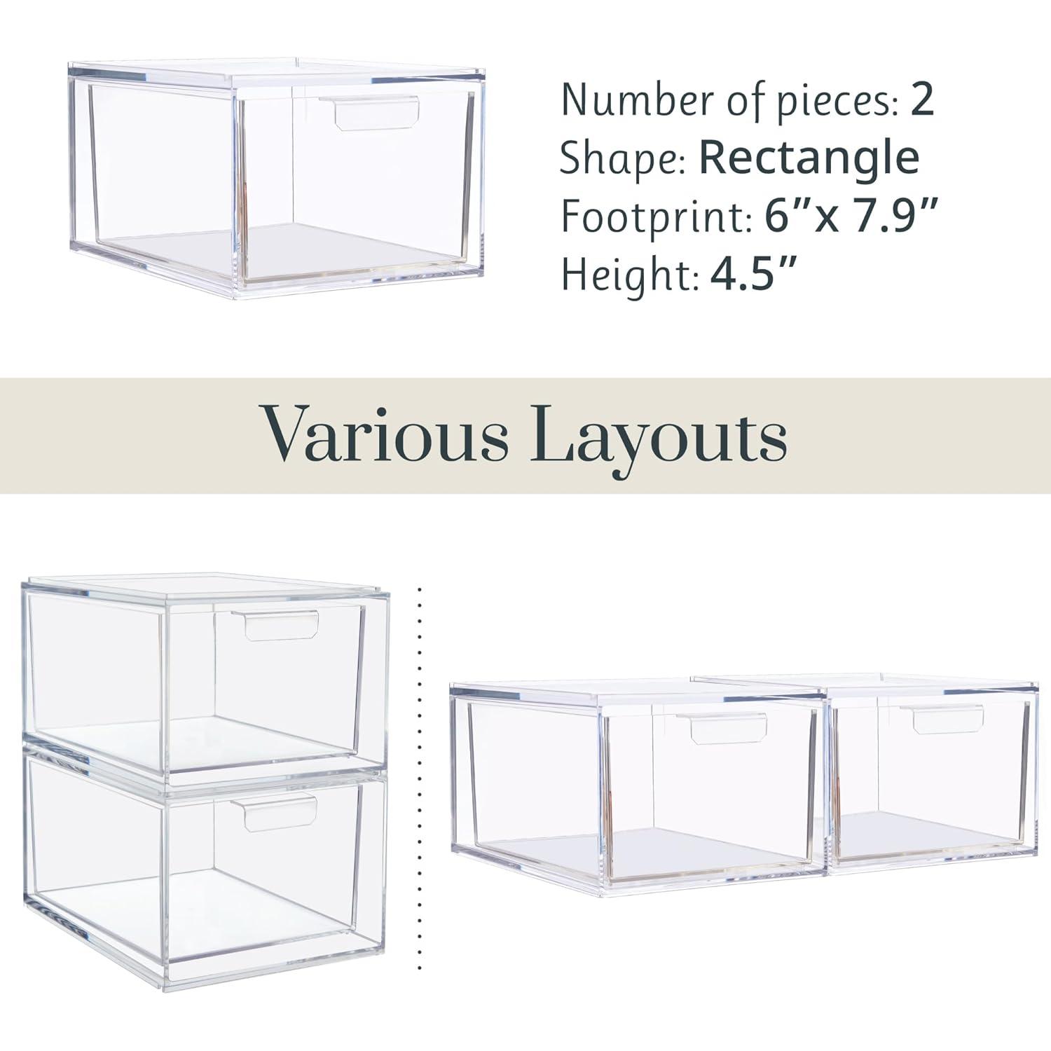 Organizador Apilable STORi Audrey 2 Piezas Transparente 11.43 cm