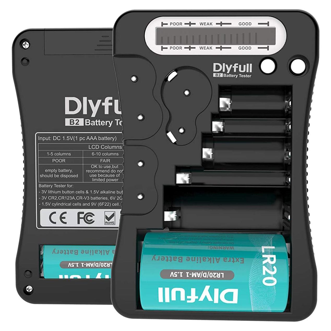 Probador de Baterías Dlyfull Universal LCD para AA AAA 9V