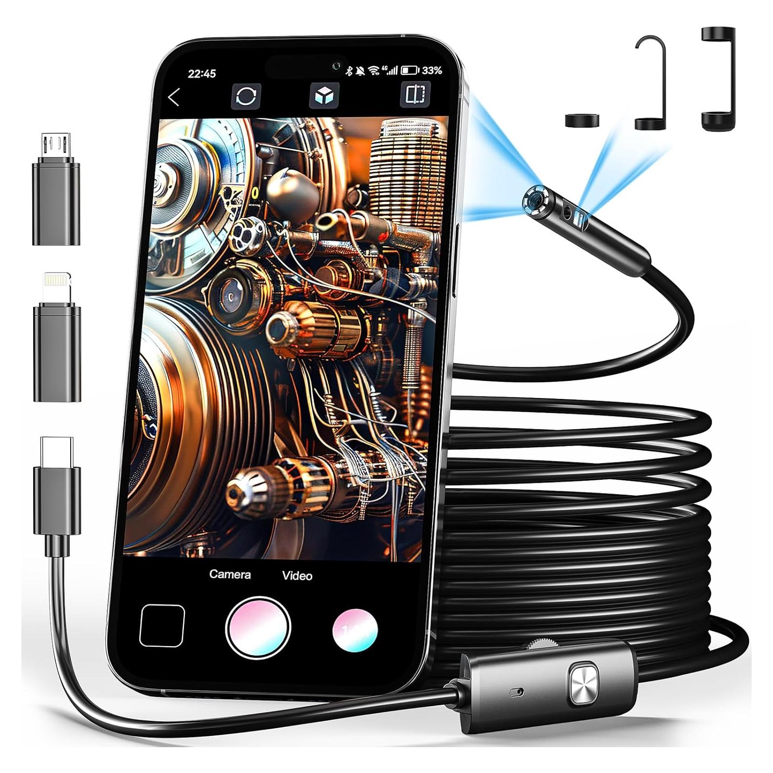 Cámara de Endoscopio Doble Lente CARPDIM 3.5m HD IP68