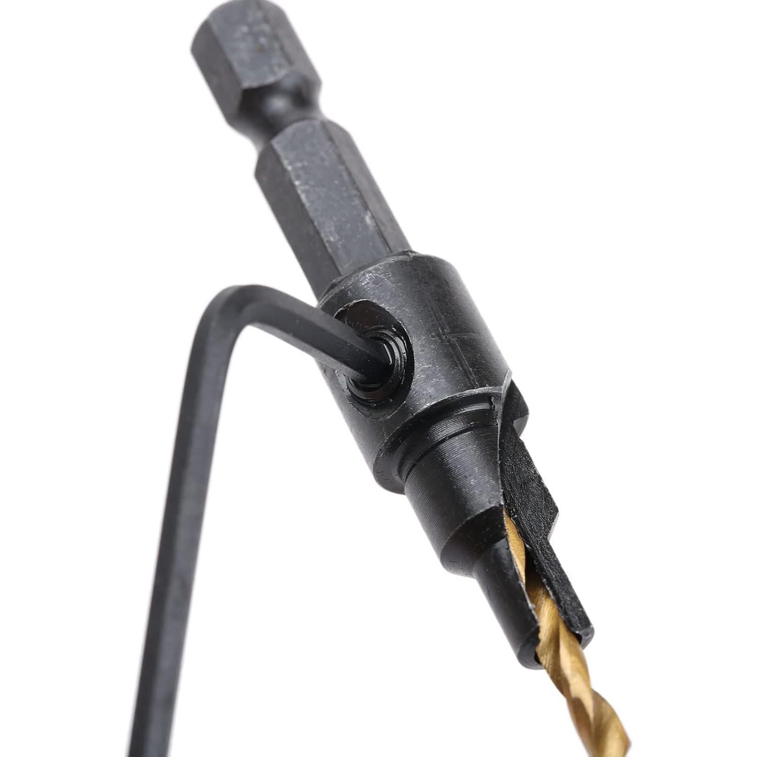 Juego de Brocas de Avellanado Muxsam 4 Piezas HSS Oro