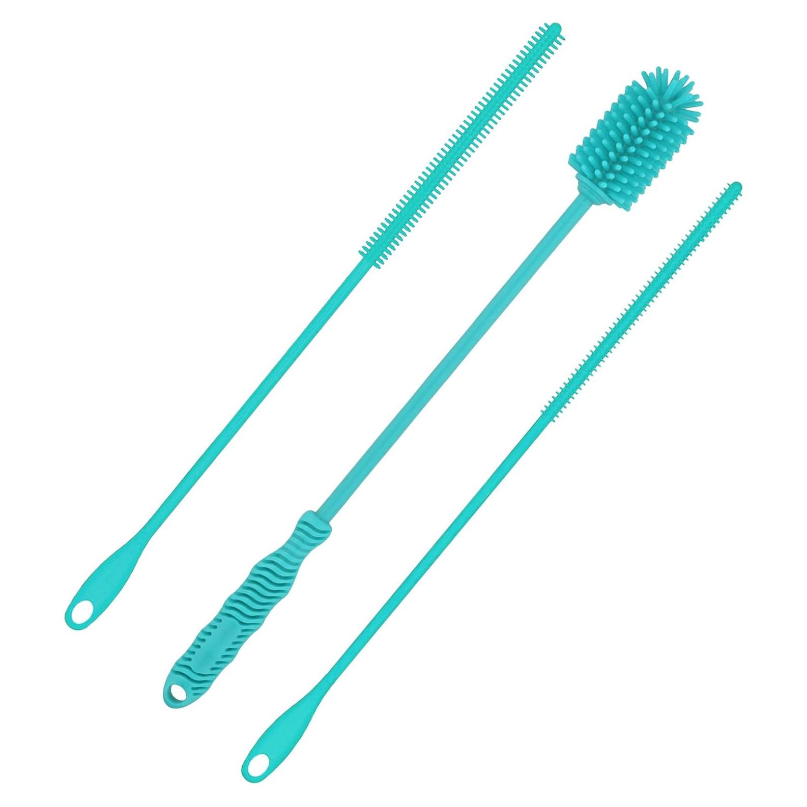 Juego de 3 Cepillos de Silicona PEUTIER para Botellas y Popotes