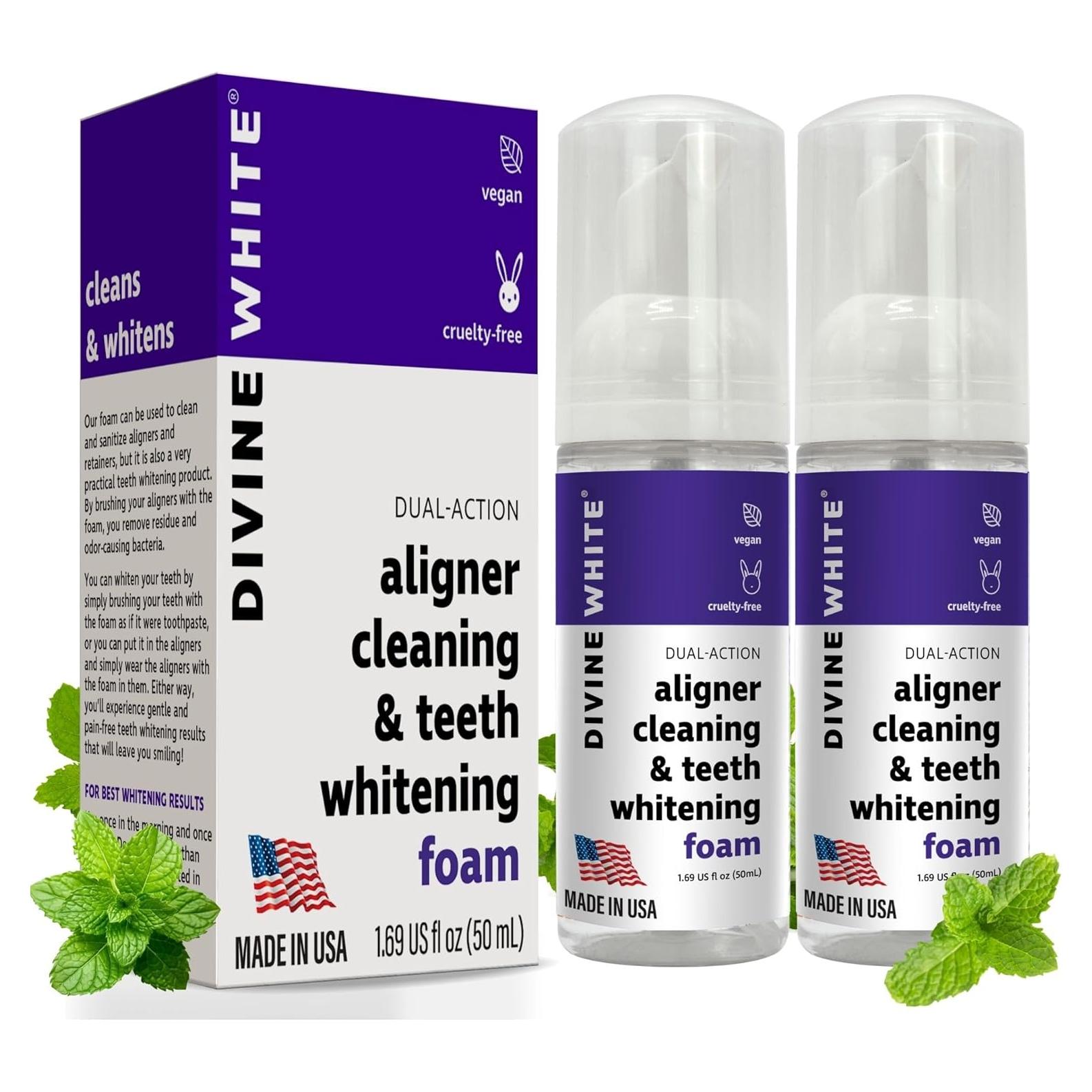Limpiador de Alineadores y Espuma Blanqueadora Divine White - 2 Pack