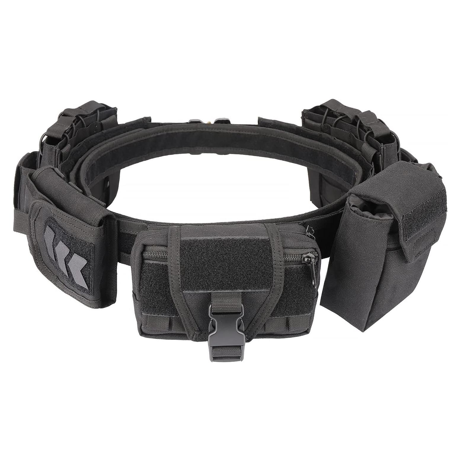 Cinturón Táctico YAKEDA 7 en 1 Ajustable Nylon Negro