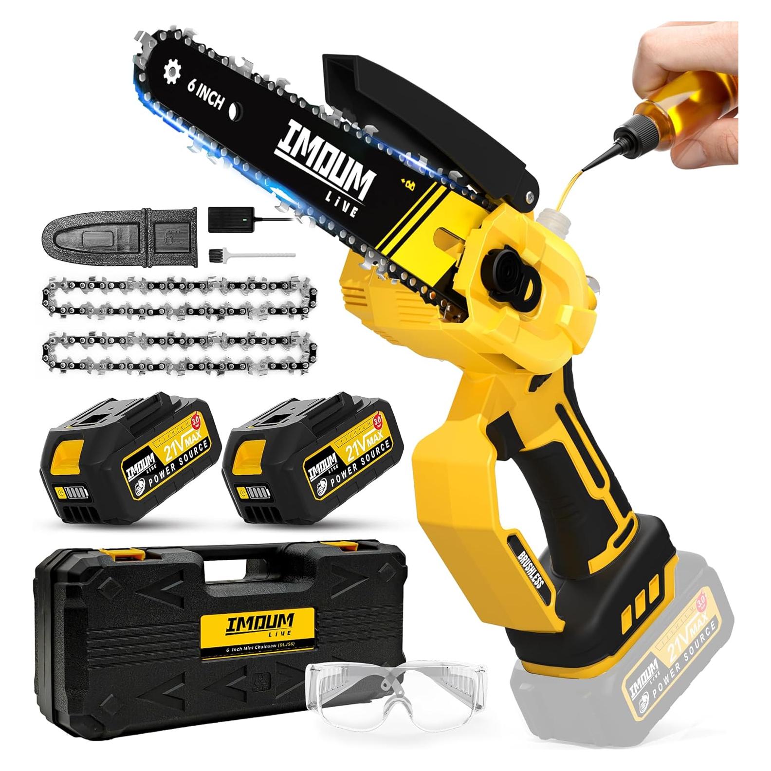 Mini Motosierra Inalámbrica IMOUMLIVE 6" 700W 3.0Ah