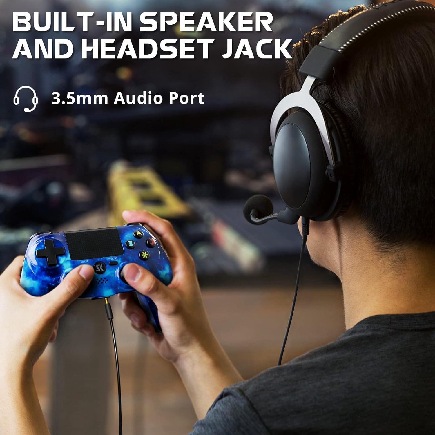 Controlador Inalámbrico Boowen para PS4 Galaxia Azul