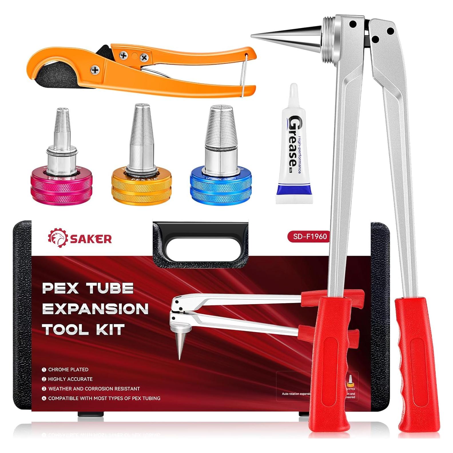 Kit de Herramientas de Expansión PEX Saker SD-F1960 - 3 Cabezas
