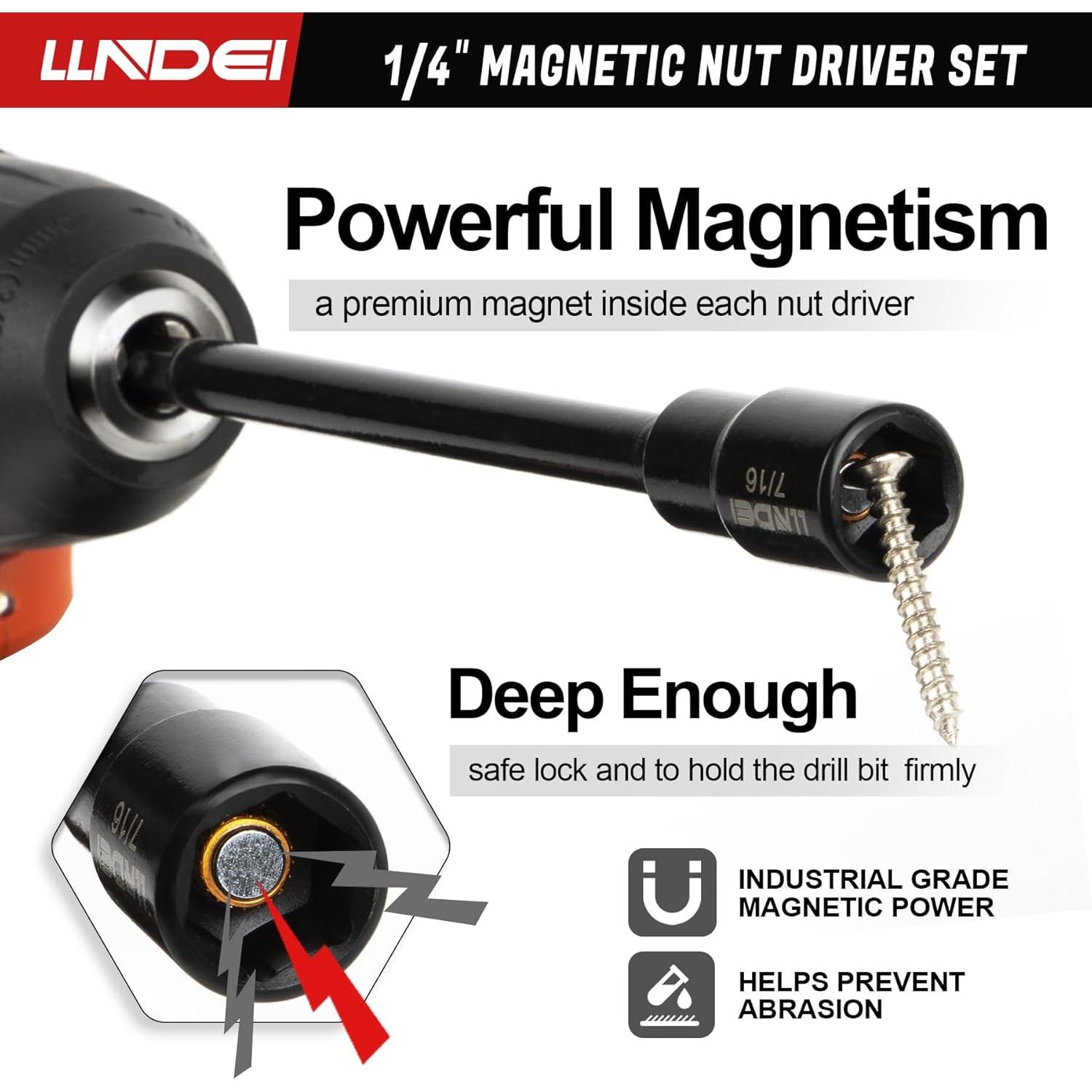 Juego de Enchufes y Destornilladores LLNDEI 38PCS SAE