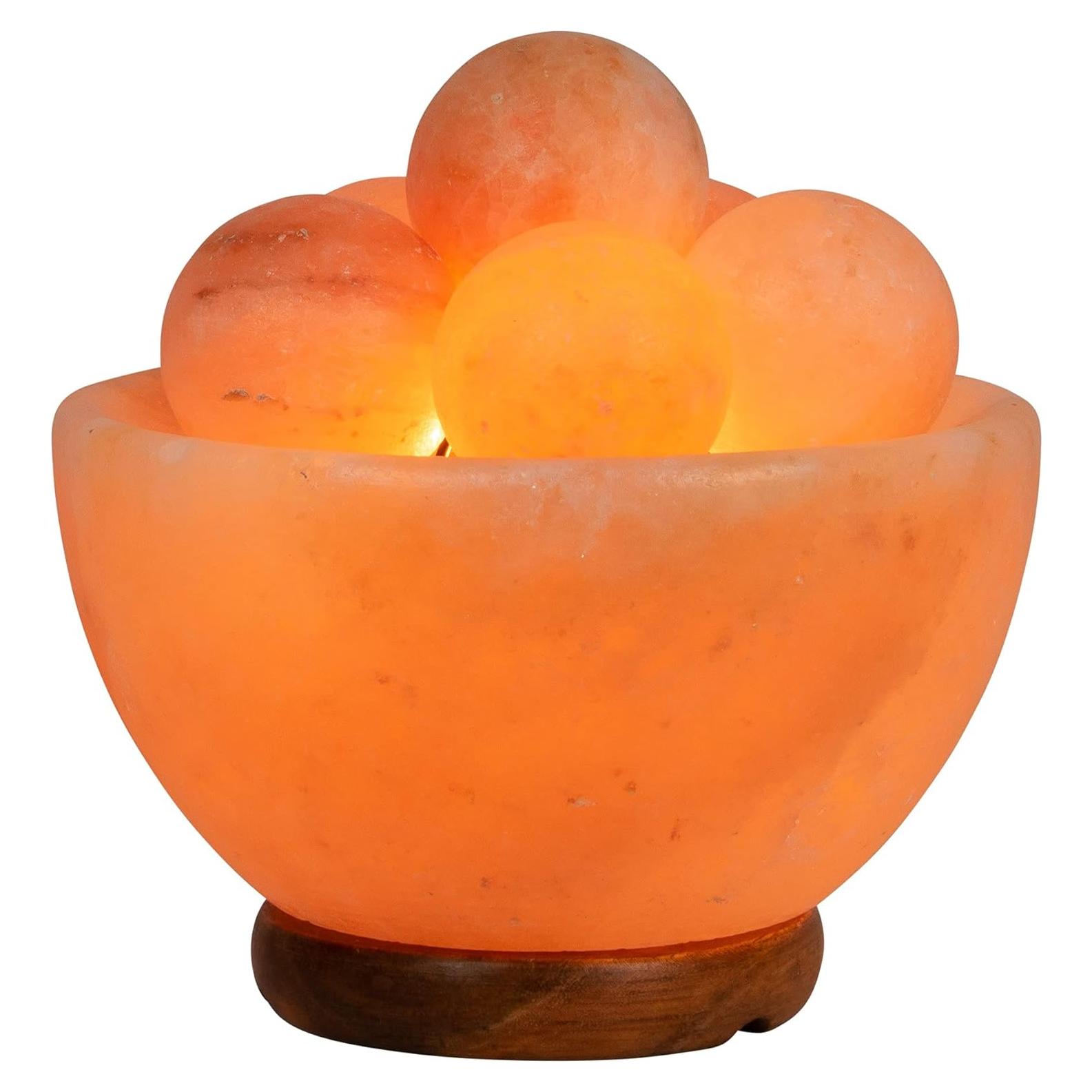 Lámpara de Sal Spantik Fire Bowl con 6 Bolas de Sal