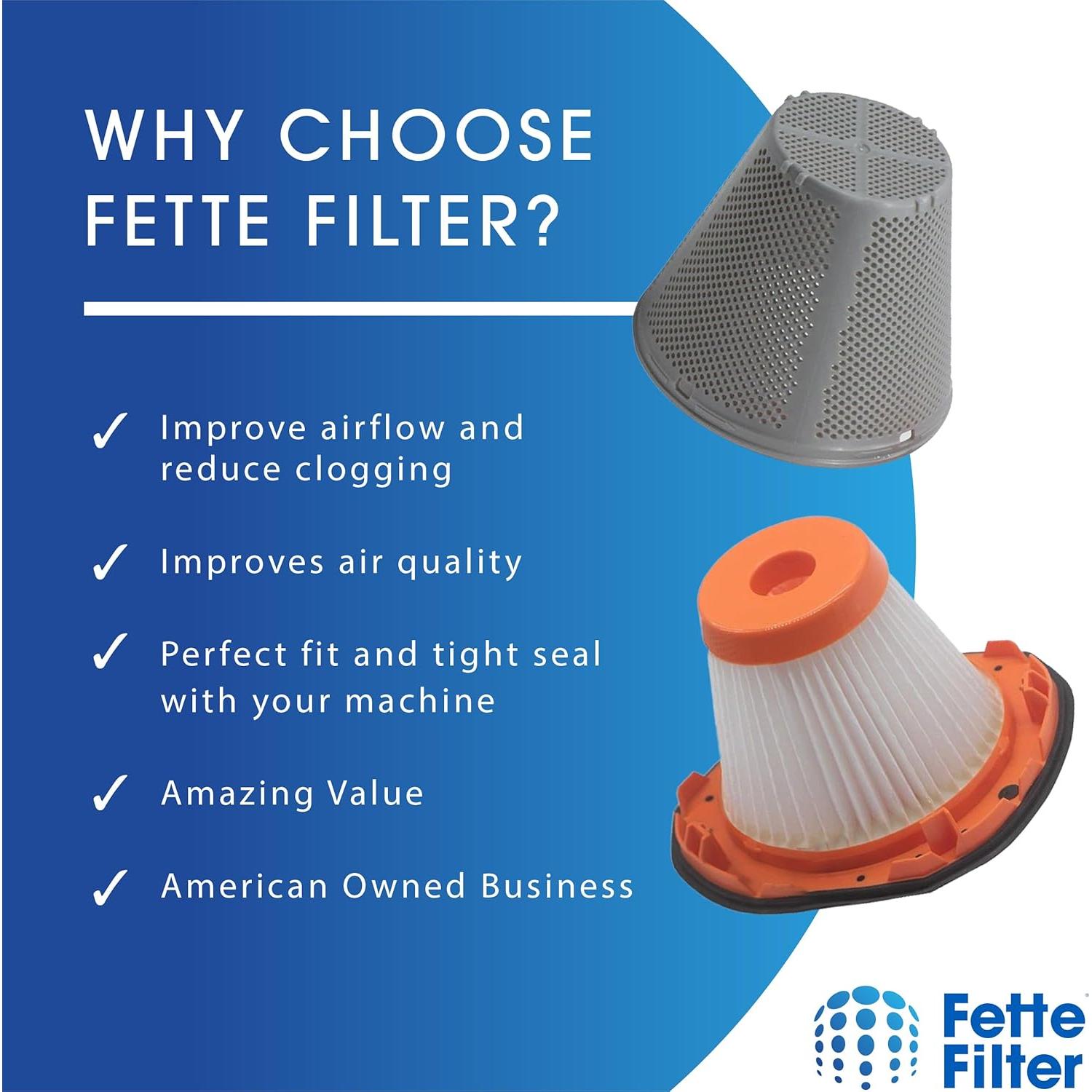 Juego de Filtros de Vacío Fette Filter para BLACK+DECKER 20V