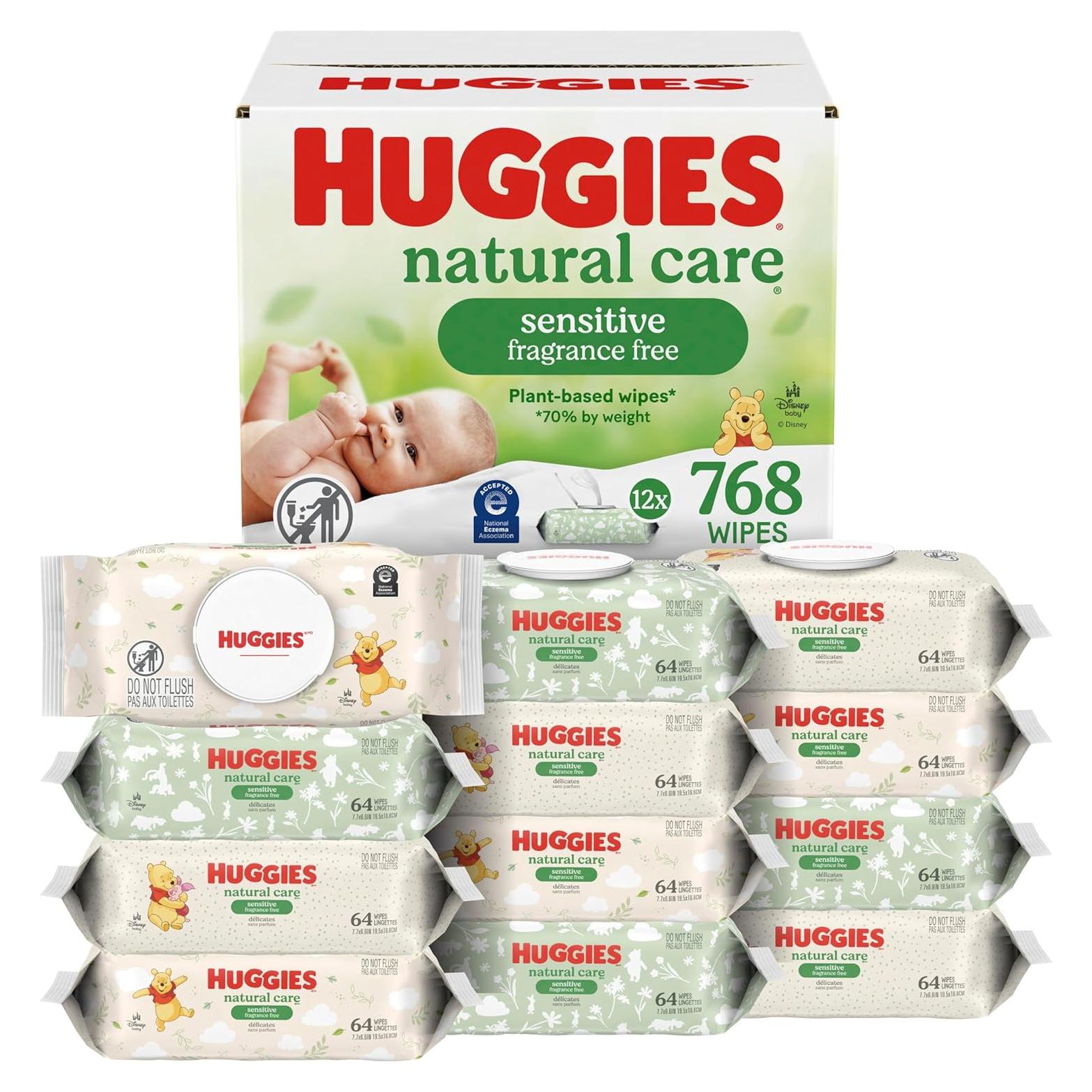 Toallitas Huggies Natural Care Sensibles 768 Unidades Sin Fragancia