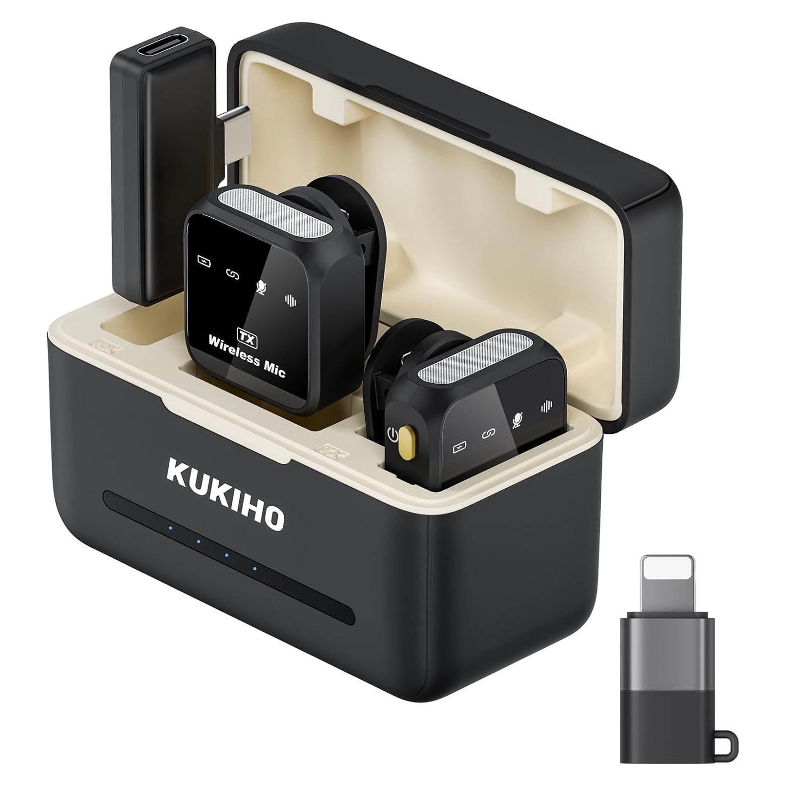 Micrófono Lavalier Inalámbrico KUKIHO DX12 80h Batería 50m Rango