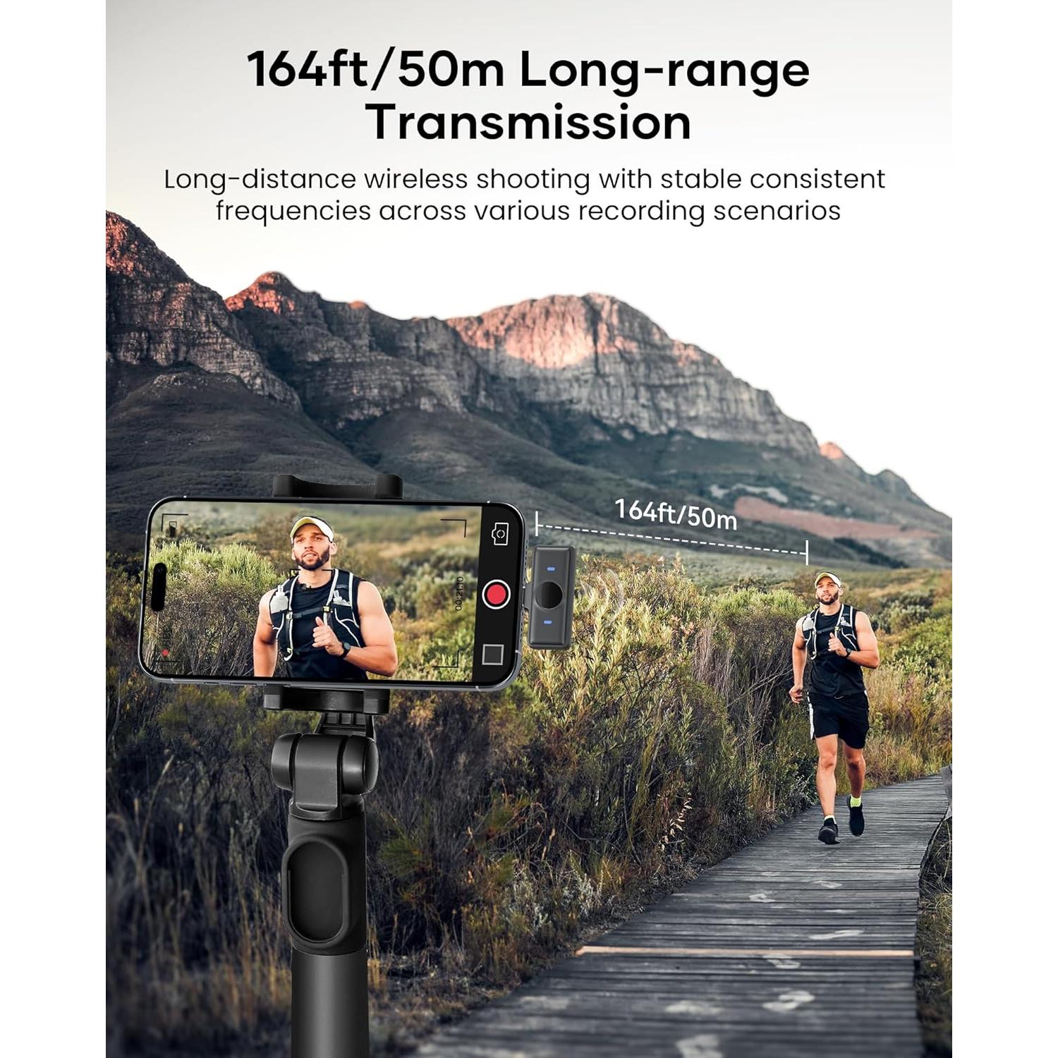 Micrófono Lavalier Inalámbrico KUKIHO DX12 80h Batería 50m Rango