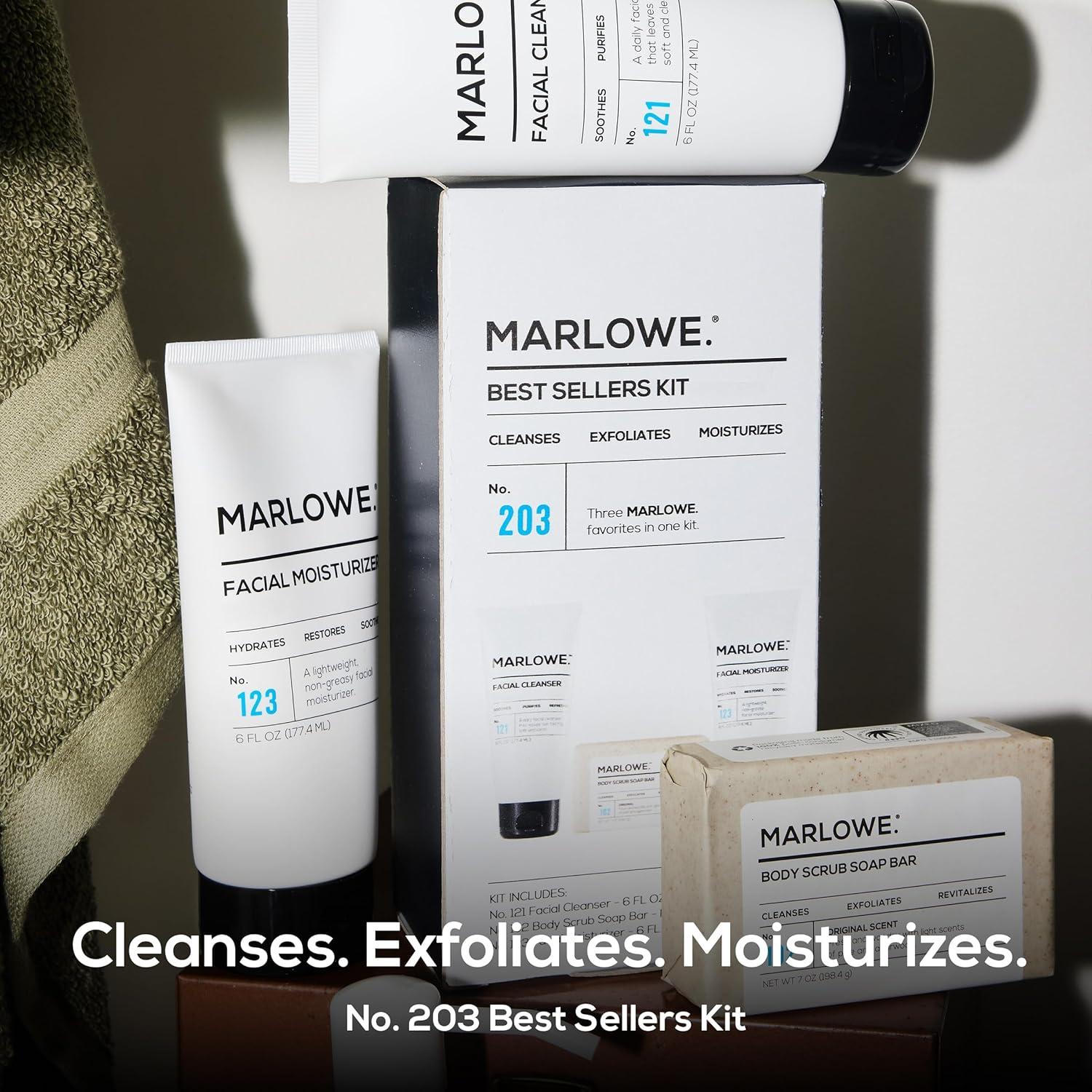 Kit de Cuidado Facial MARLOWE. Jabón Exfoliante, Limpiador y Hidratante