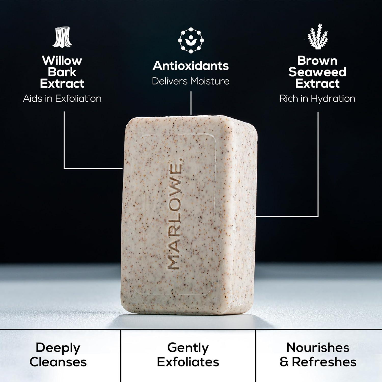 Kit de Cuidado Facial MARLOWE. Jabón Exfoliante, Limpiador y Hidratante