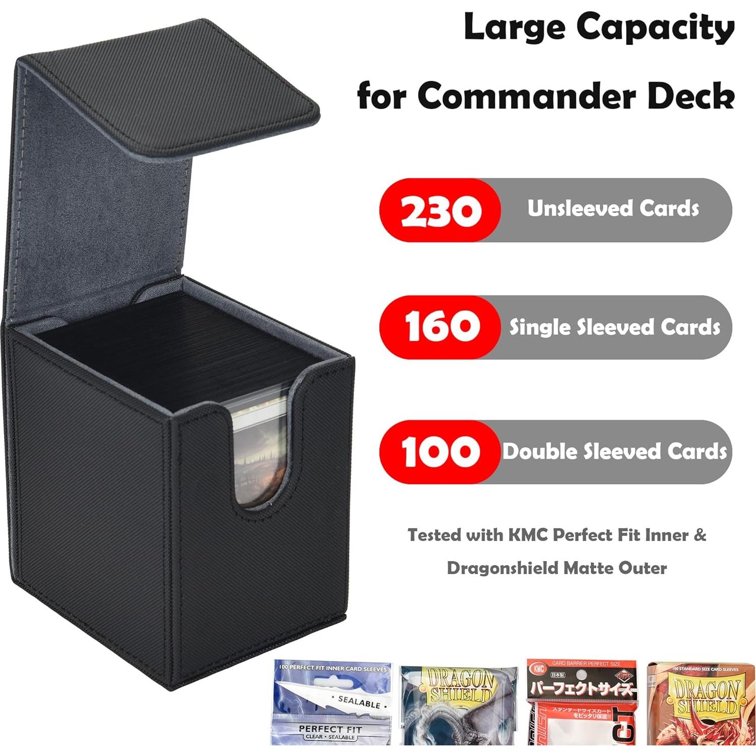 Caja de Deck Zettokete para 100 Cartas Doble Manga - Negro