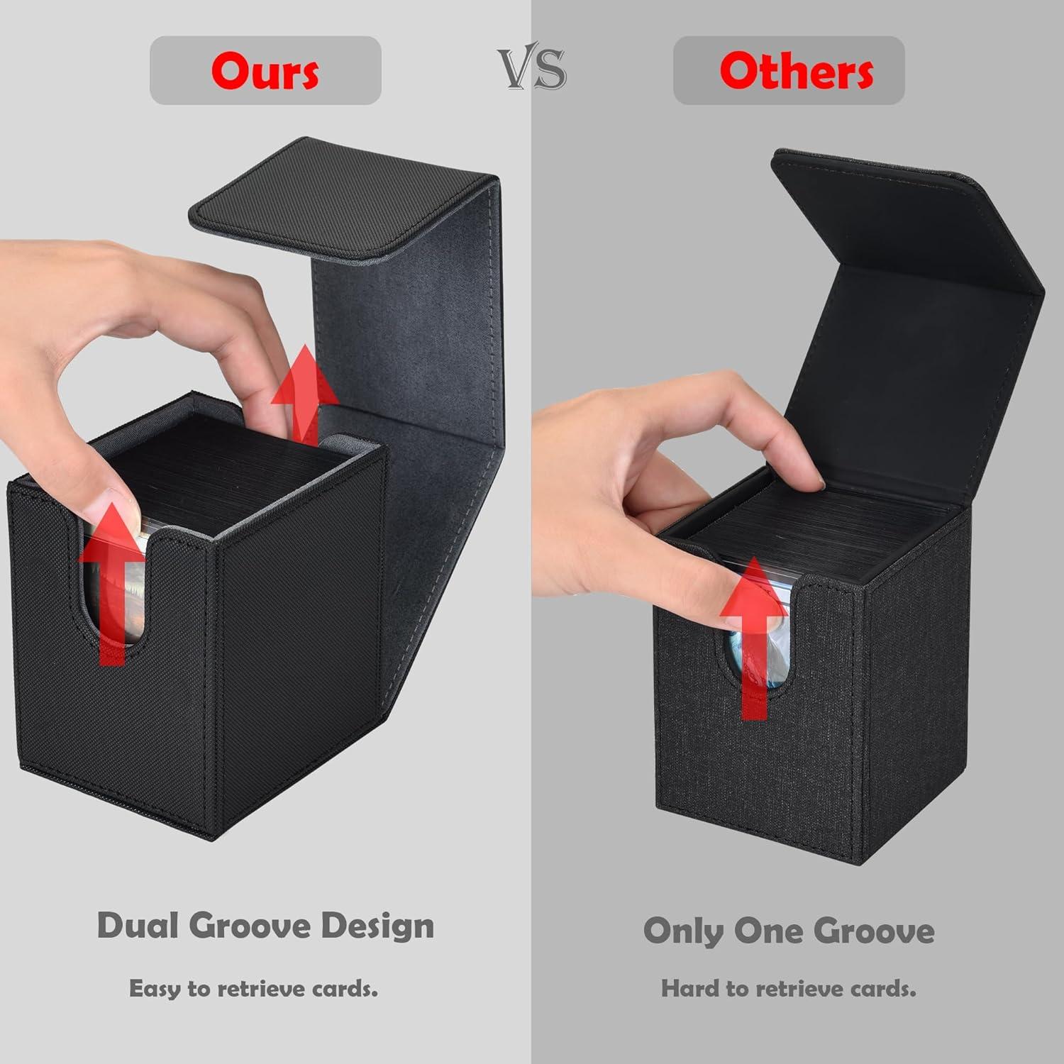 Caja de Deck Zettokete para 100 Cartas Doble Manga - Negro