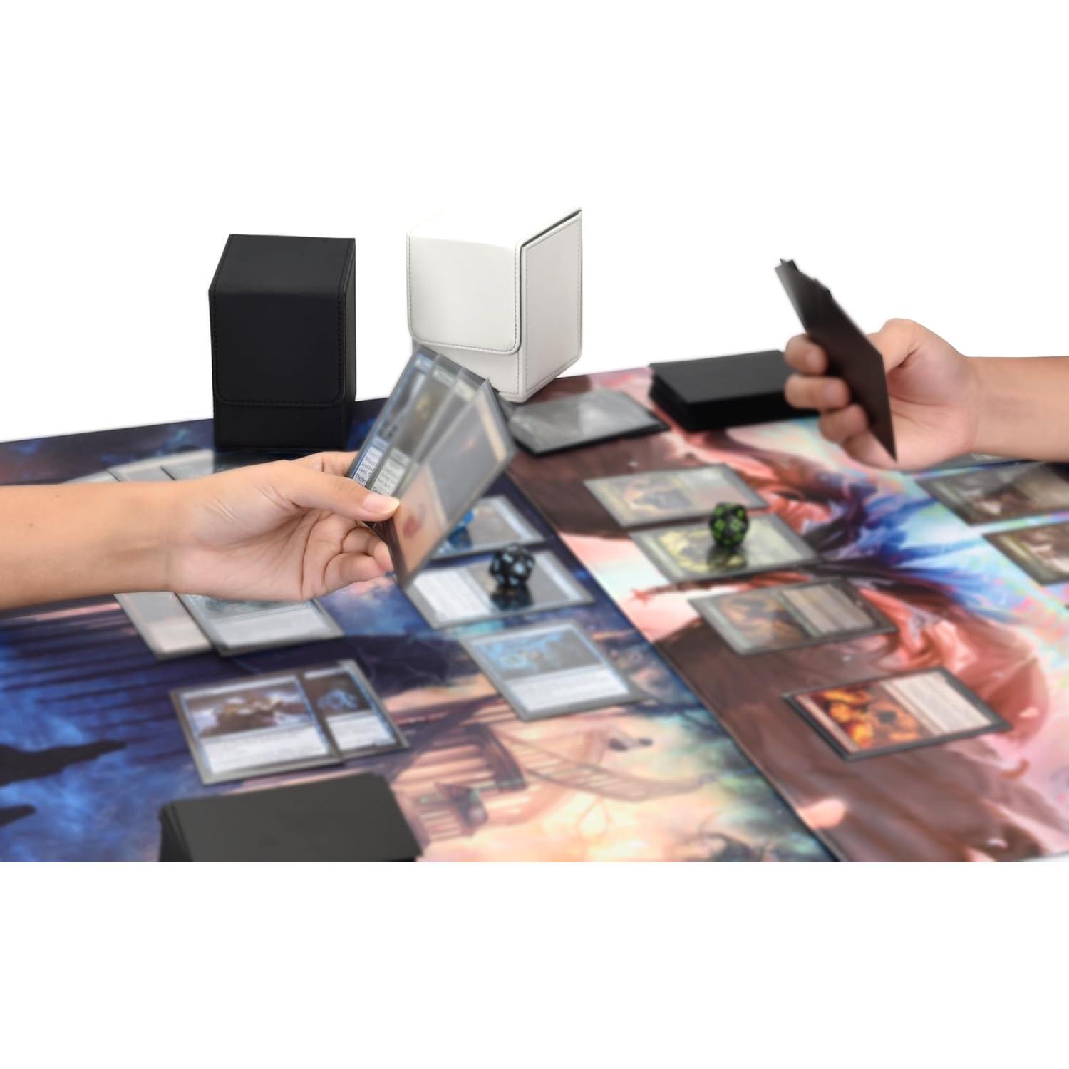 Caja de Deck Zettokete para 100 Cartas Doble Manga - Negro