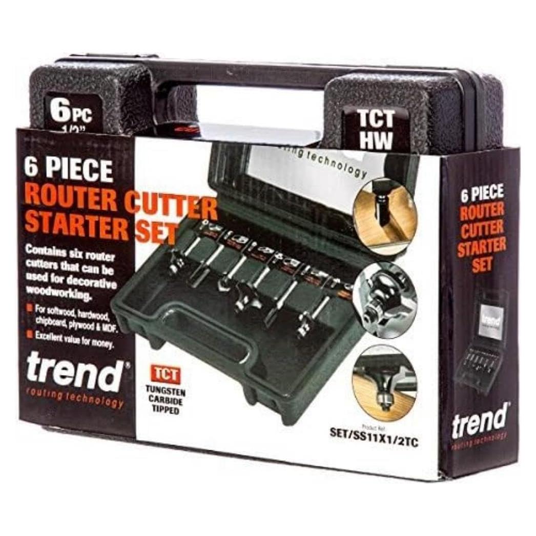Juego de 6 Brocas para Router Trend SET/SS11X1/2TC Carburo