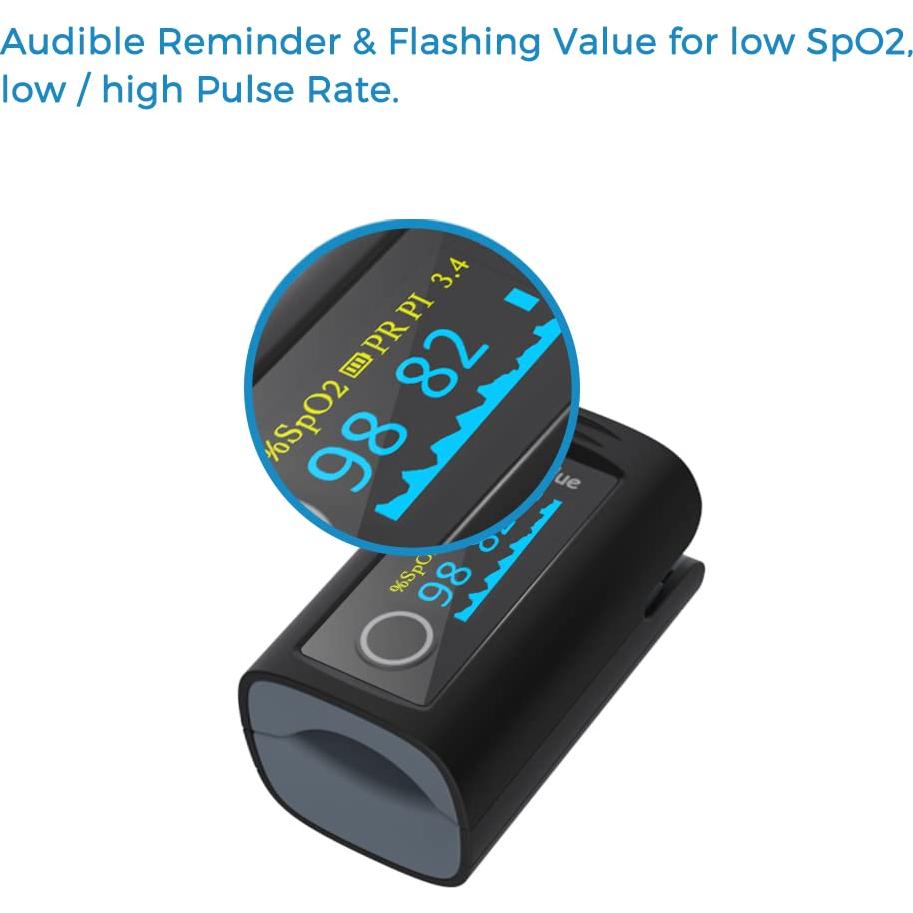 Oxímetro de Pulso Bluetooth Wellue PC-60FW, Medidor de O2