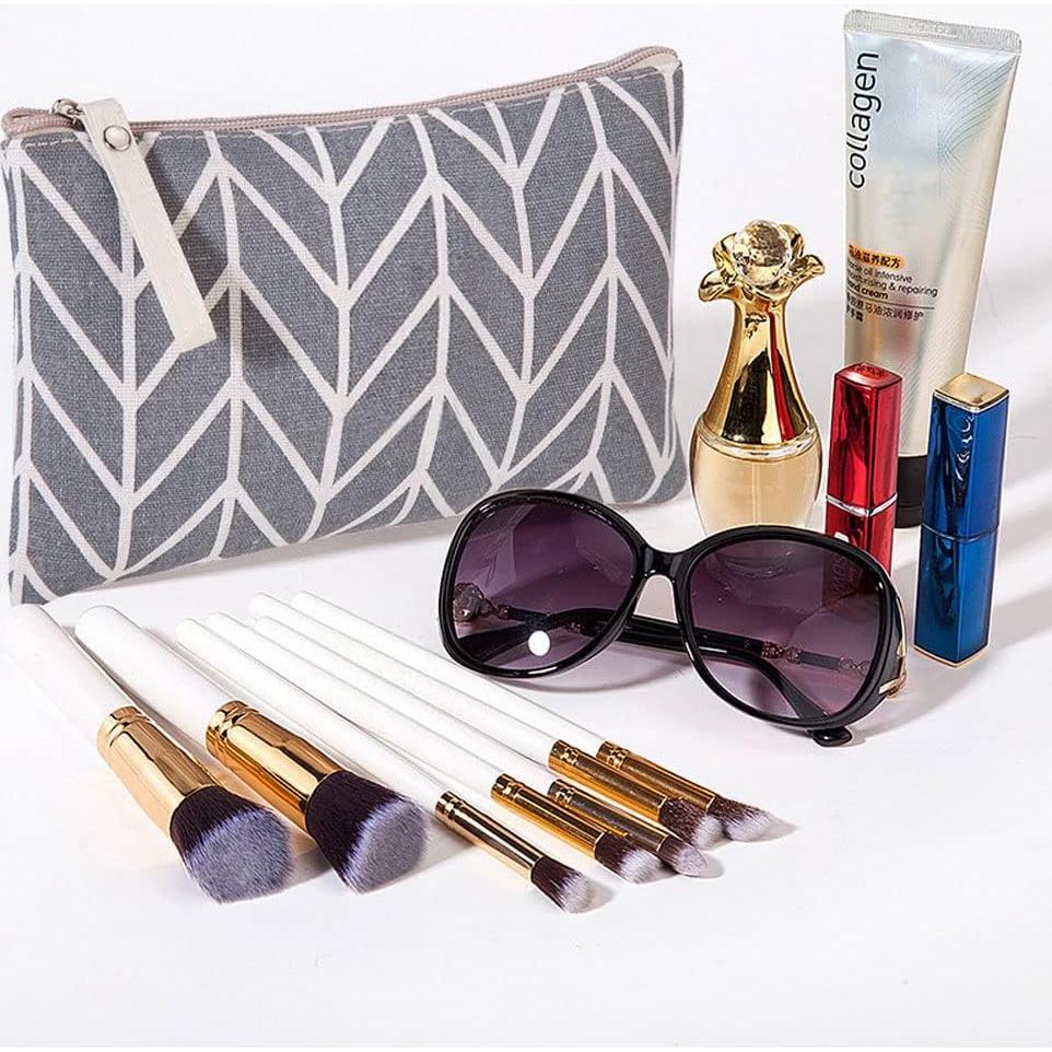 SUMAJU 2 Pcs Bolsa Cosmética Lona Multifuncional 21.8x14 cm