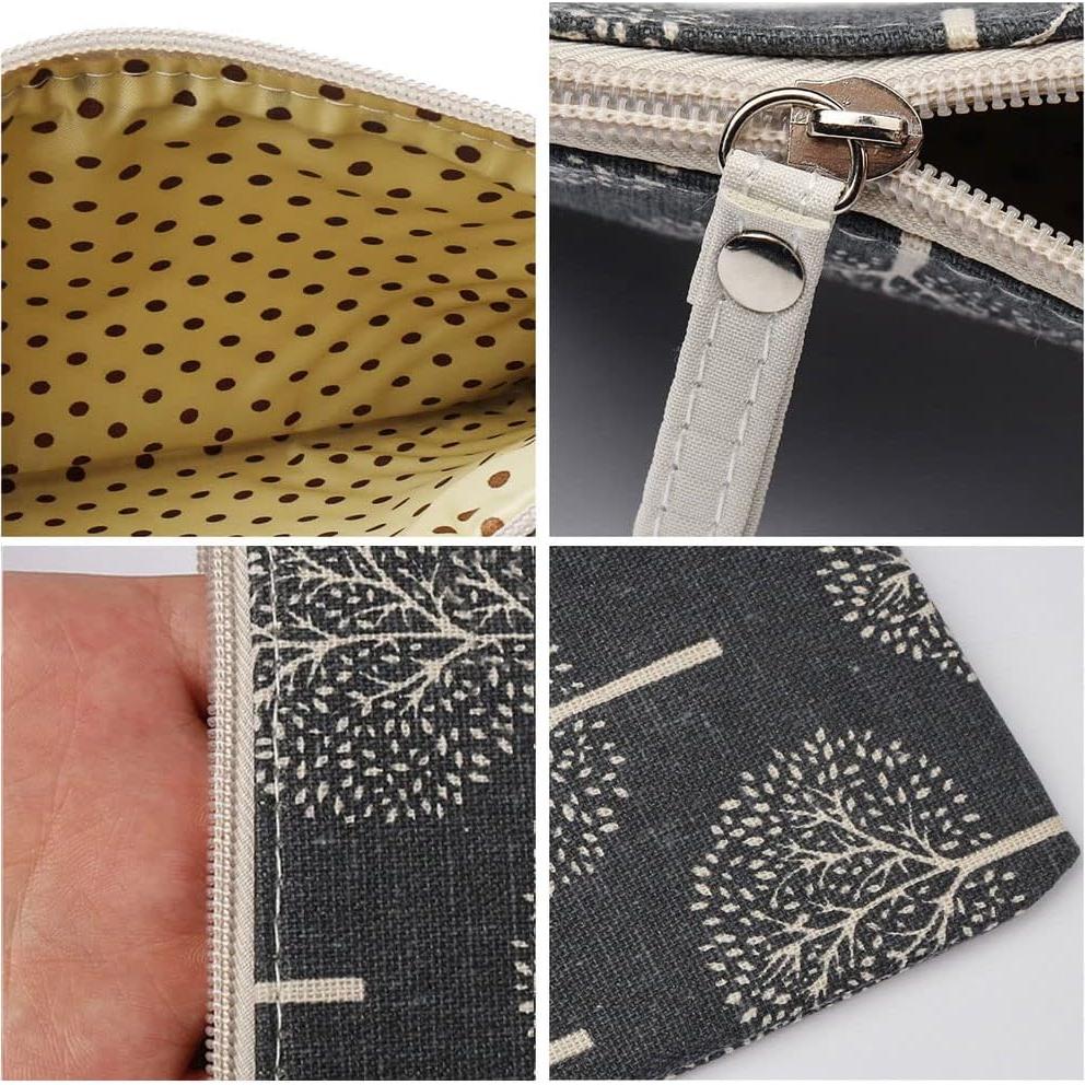 SUMAJU 2 Pcs Bolsa Cosmética Lona Multifuncional 21.8x14 cm