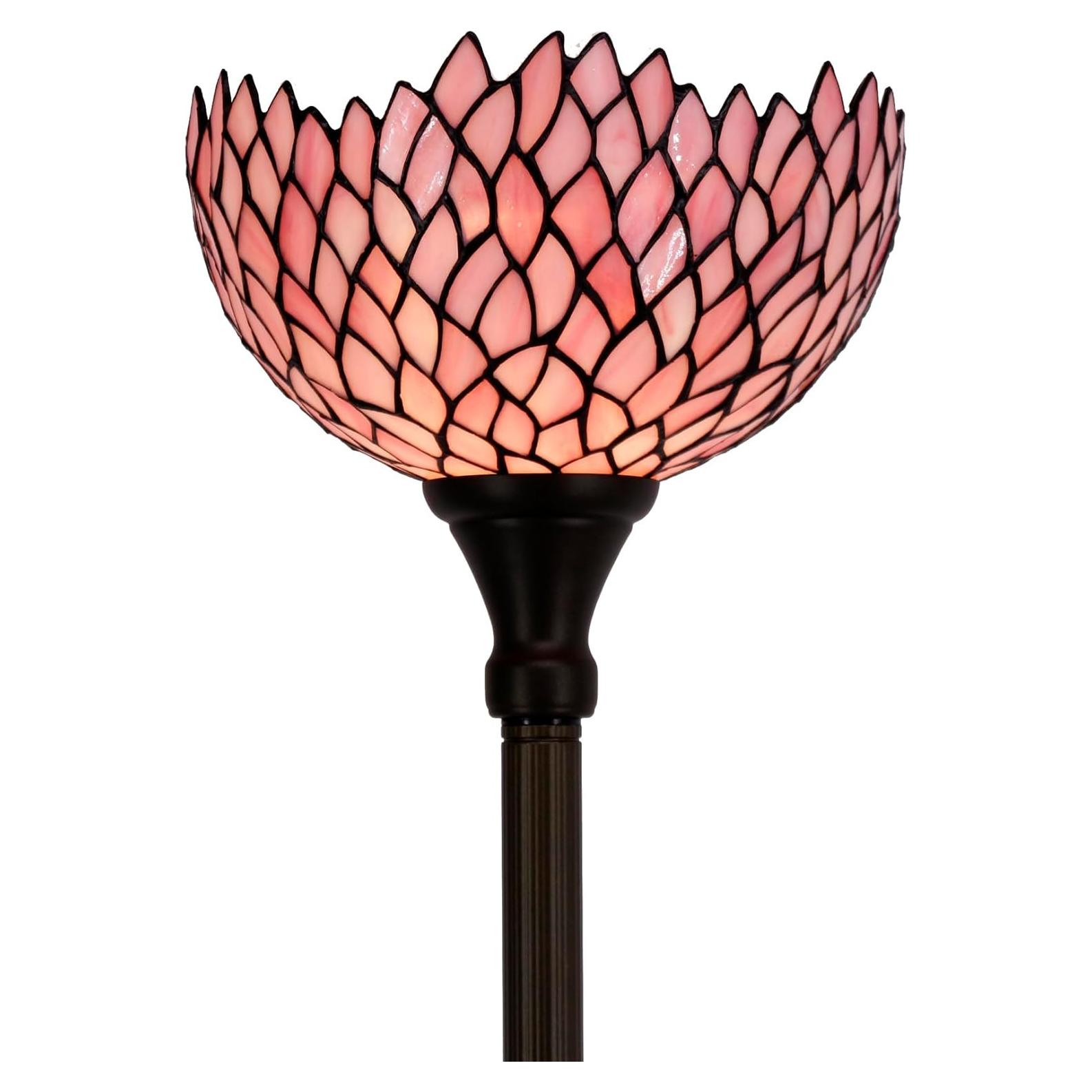 Lámpara de Pie Torchiere Tiffany WERFACTORY Rosa 30.48x180.34cm