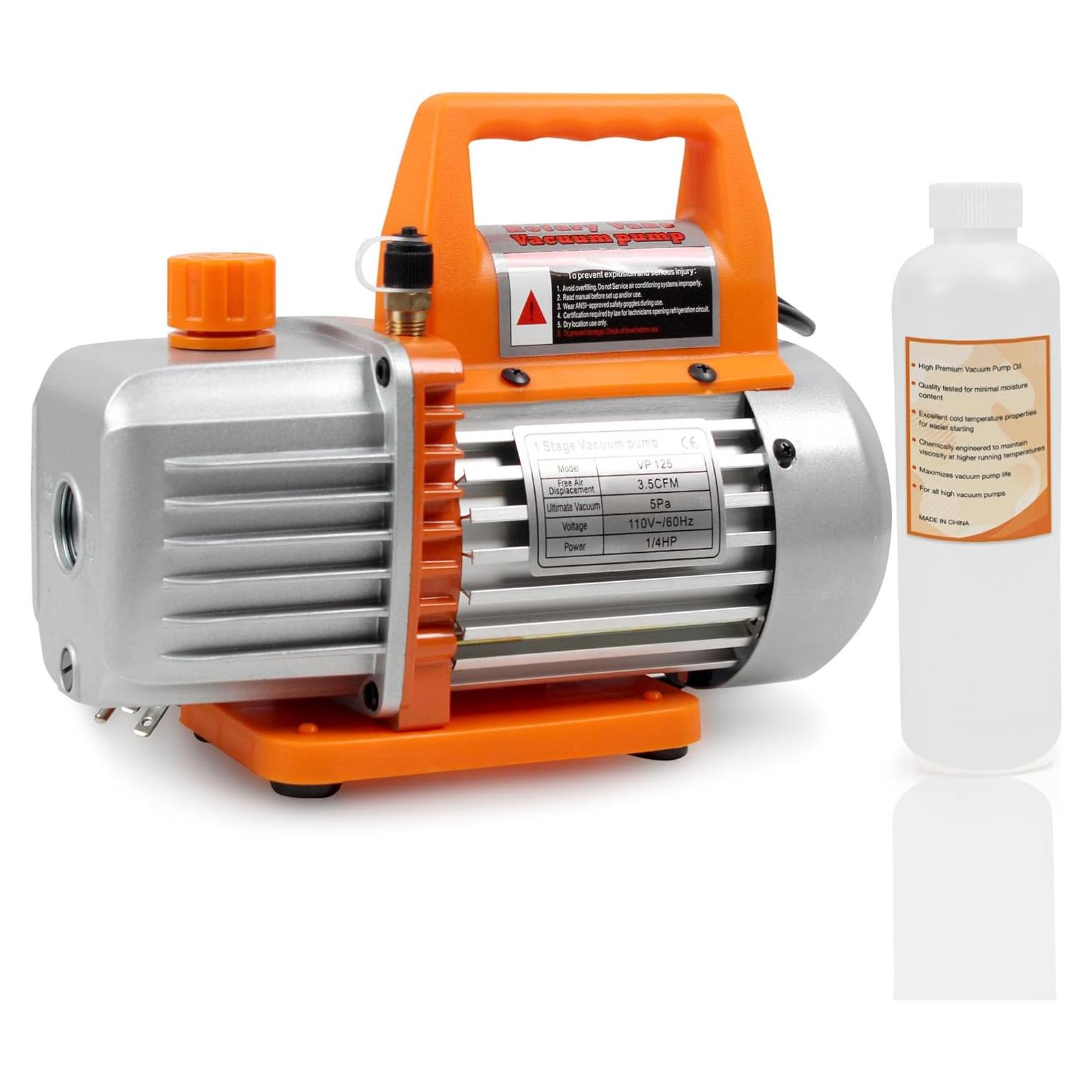 BACOENG Bomba de Vacío 3.5CFM 110V 1/4HP para A/C