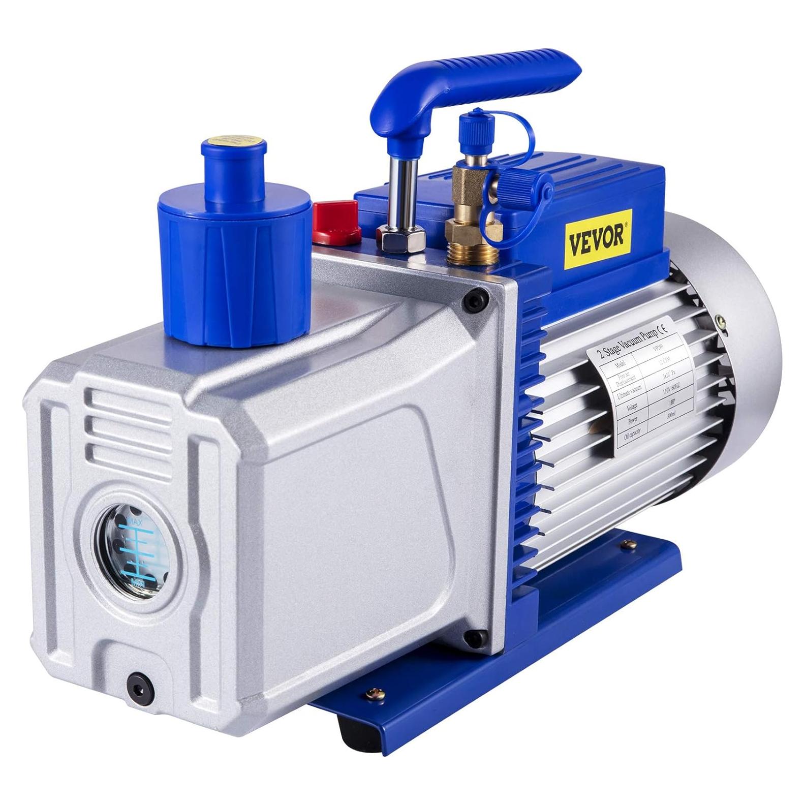 Bomba de Vacío VEVOR 12 CFM Doble Etapa 110V HVAC