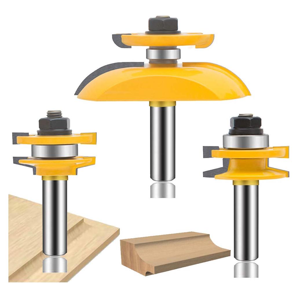 Juego de Brocas de Router LEATBUY 3 Pcs 12mm Carburo