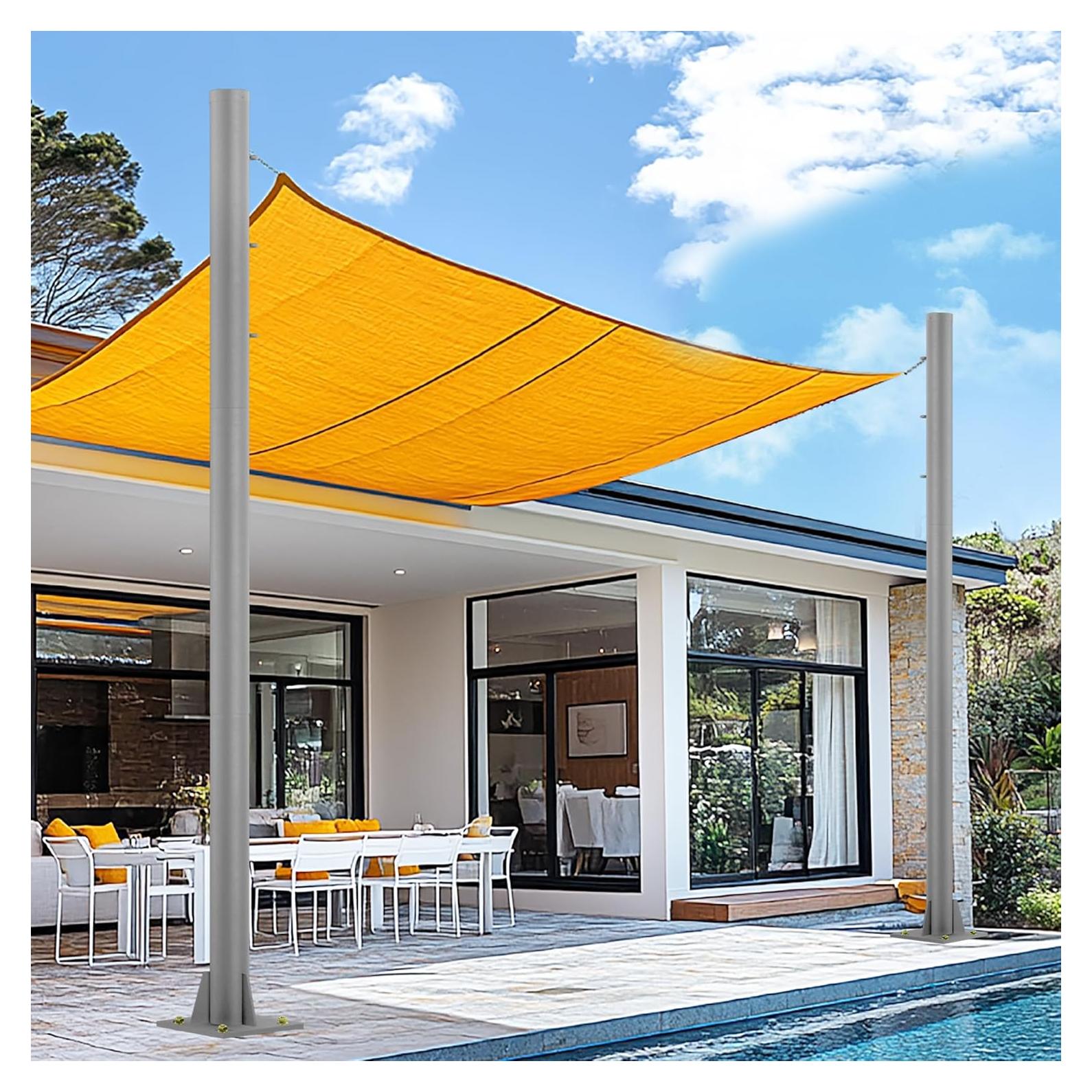 Postes de Sombra Yakmax 3.05m Acero Gris Profundo - 2 Unidades