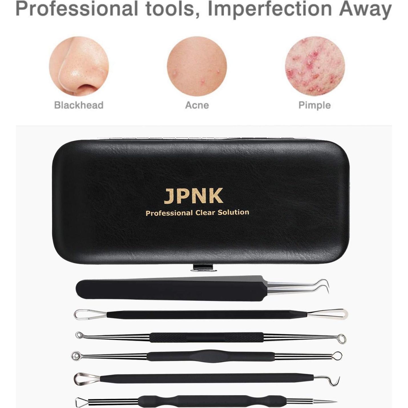 Kit de Extracción de Puntos Negros JPNK 6 Piezas Acero Inoxidable