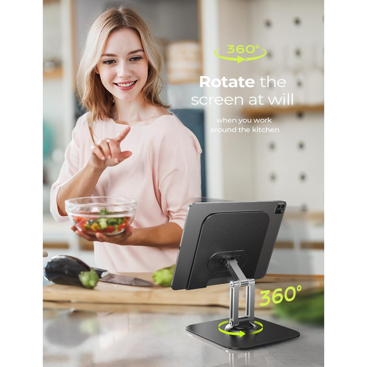 Soporte ajustable para iPad LISEN 2023 360° negro