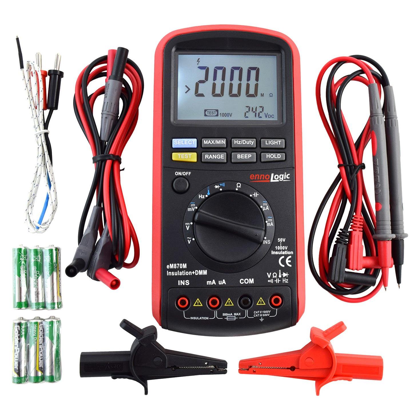 Megómetro eM870M ennoLogic 50-1000V Multímetro Profesional