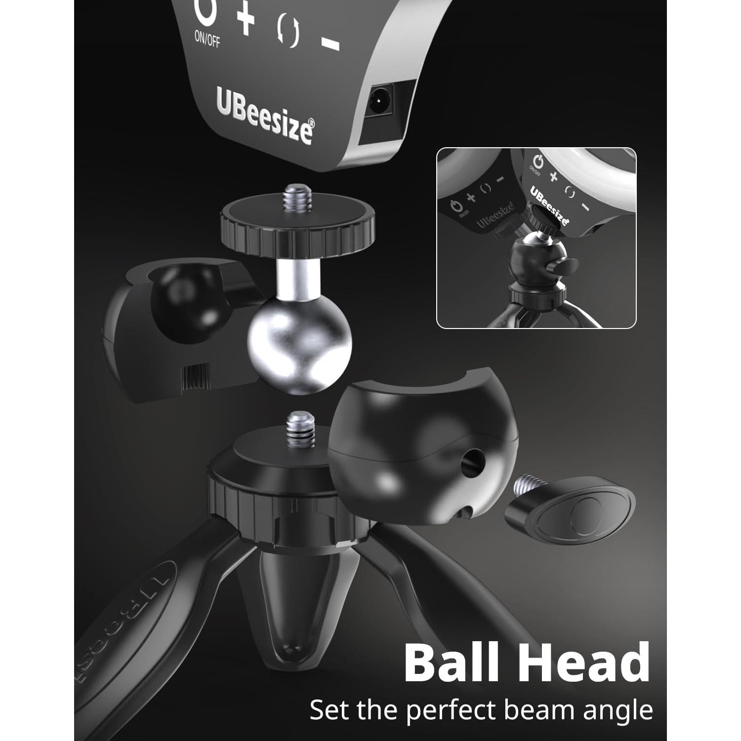 Luz de Anillo UBeesize 10" LED con Trípode y Soporte