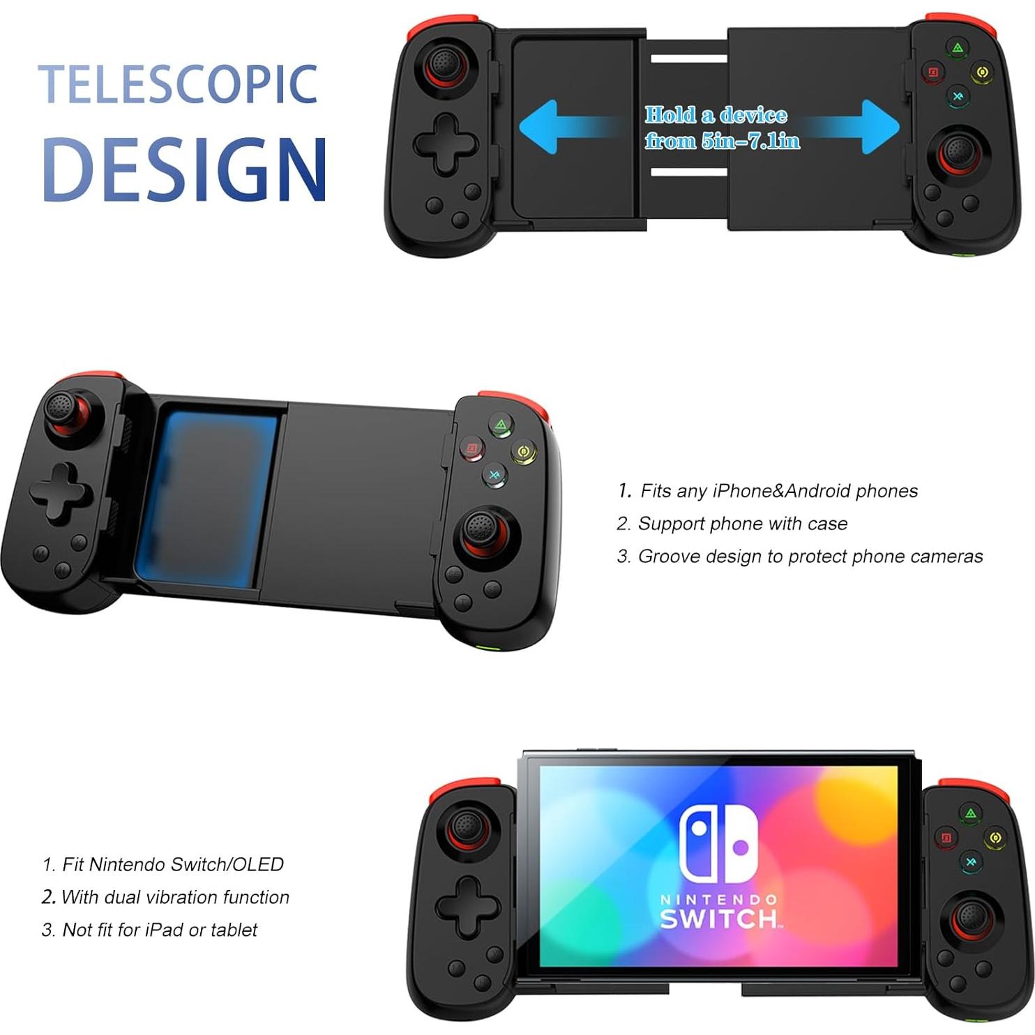 Controlador Inalámbrico Koiiko D6 DP para iPhone/Android/PC - Negro