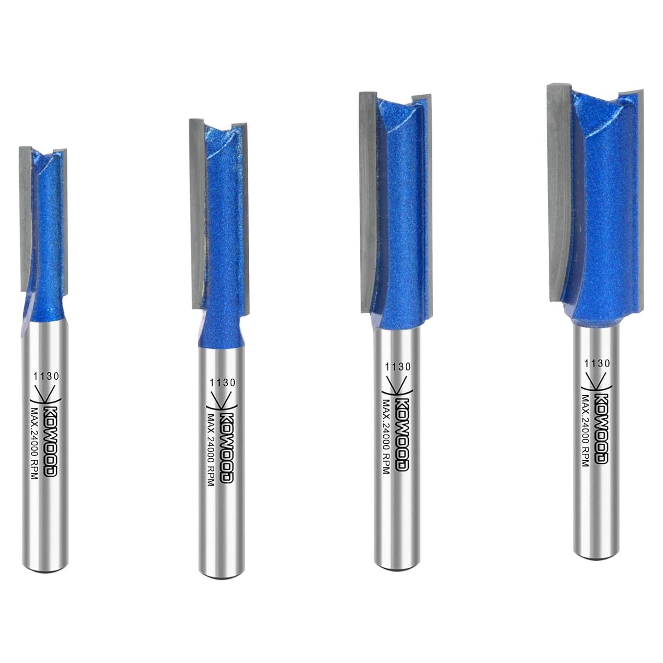 Juego de Brocas de Router KOWOOD Plus Doble Filo 6.35-12.7 mm